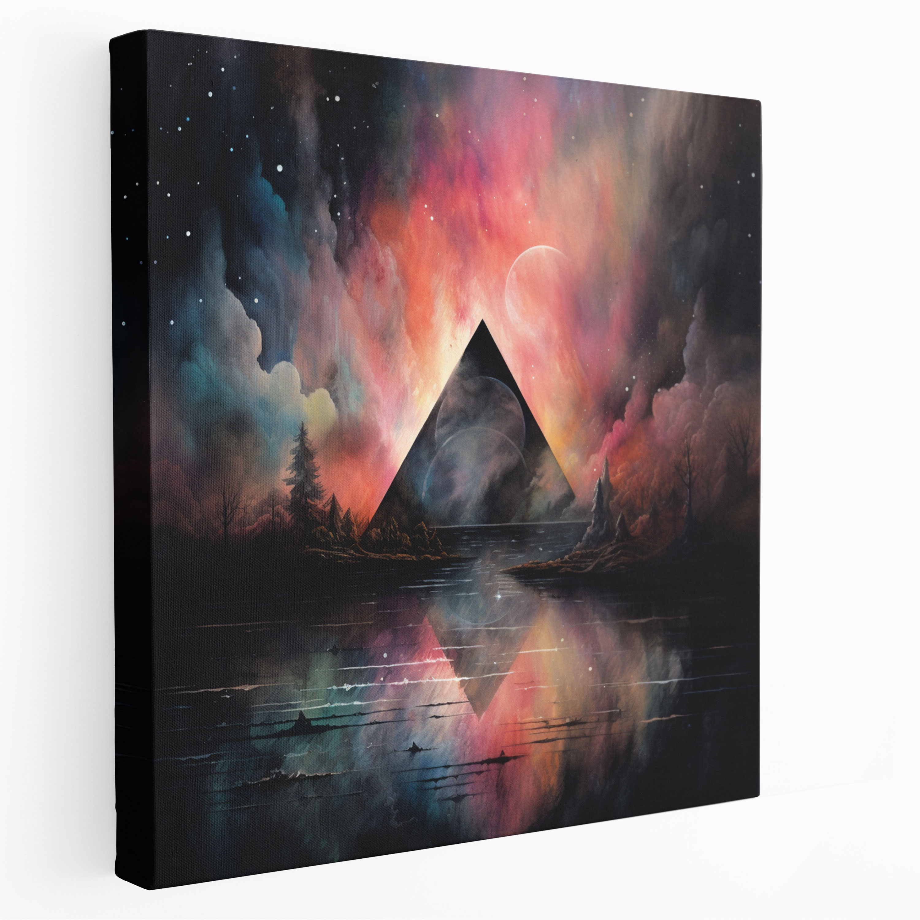 Pink Floyd Wandkunst - Dunkle Seite des Mondes Aquarell - Zuhause Dekoration Traumhaft Dunkle Seite des Mondes