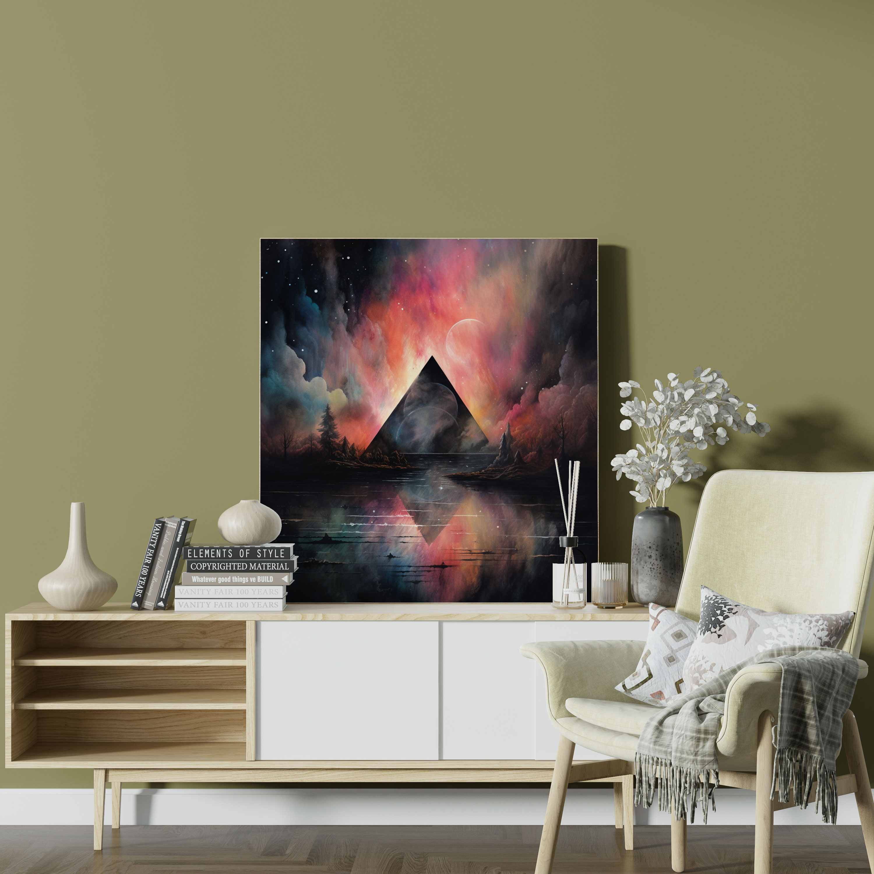 Pink Floyd Wandkunst - Dunkle Seite des Mondes Aquarell - Zuhause Dekoration Traumhaft Dunkle Seite des Mondes