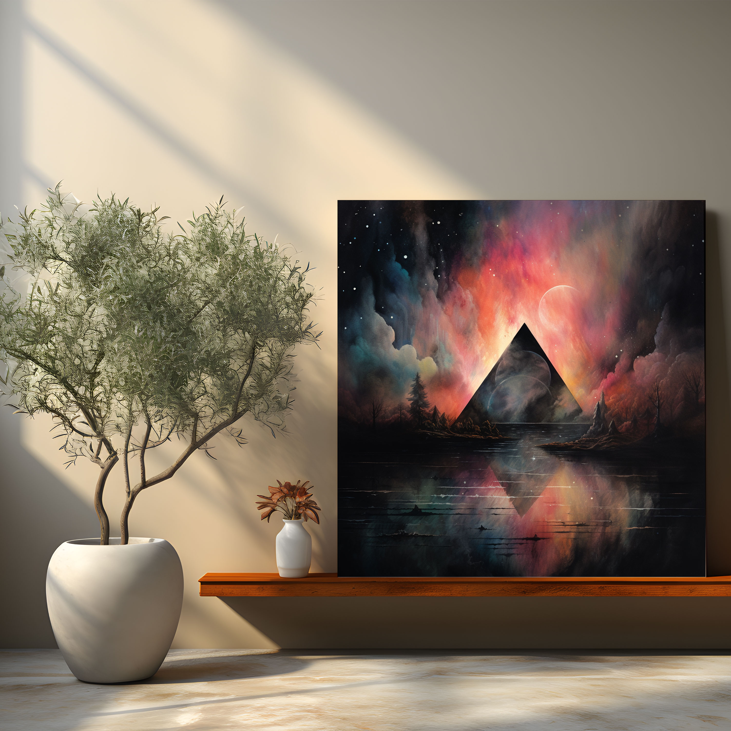 Pink Floyd Wandkunst - Dunkle Seite des Mondes Aquarell - Zuhause Dekoration Traumhaft Dunkle Seite des Mondes