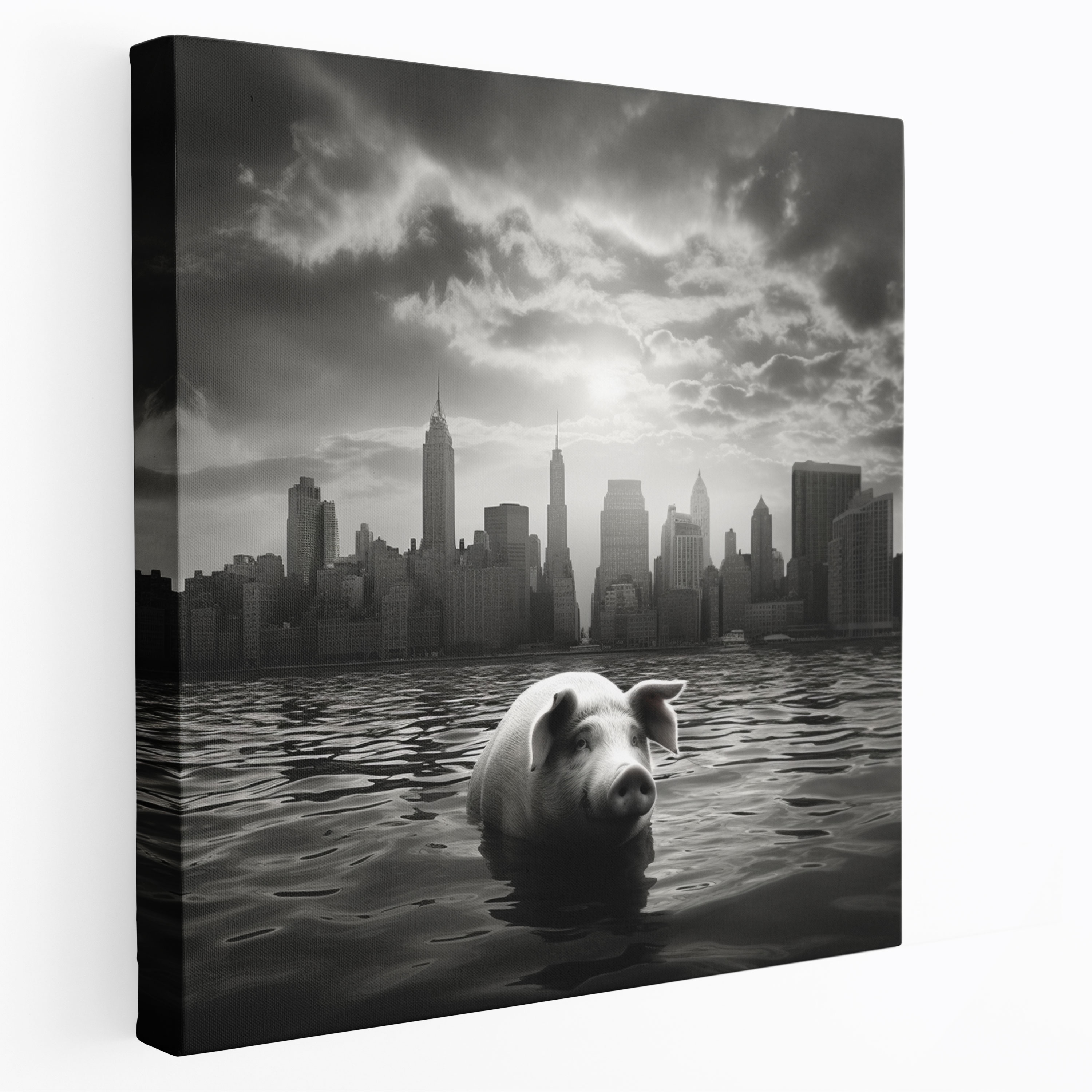 Leinwandbild Pink Floyd - Schwein schwebend - Album Cover Tiere