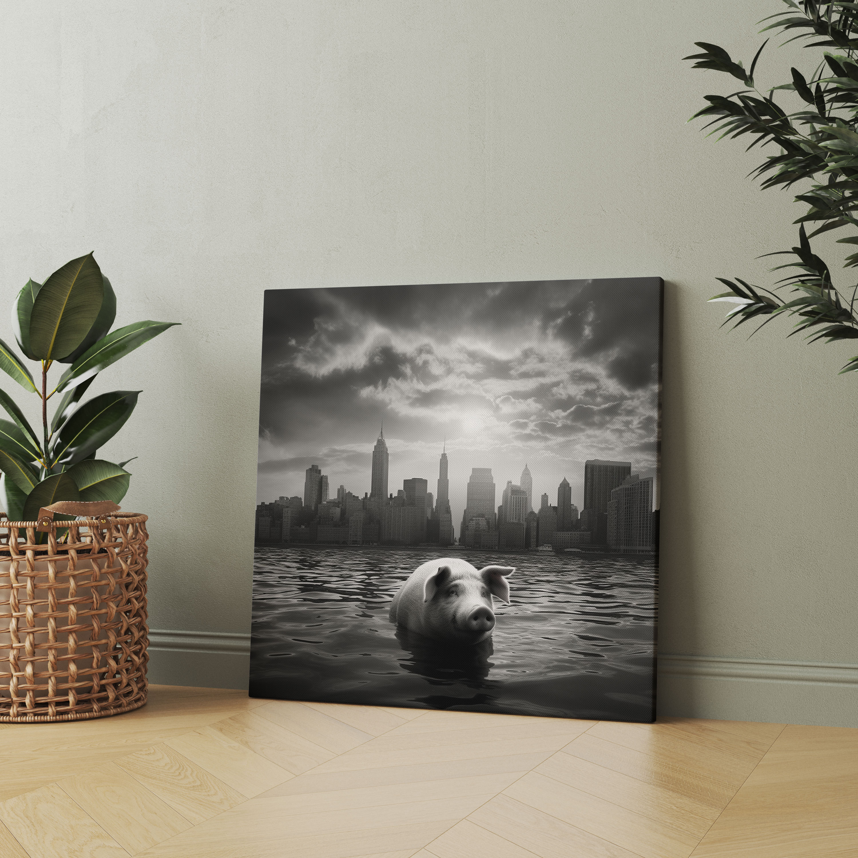 Leinwandbild Pink Floyd - Schwein schwebend - Album Cover Tiere