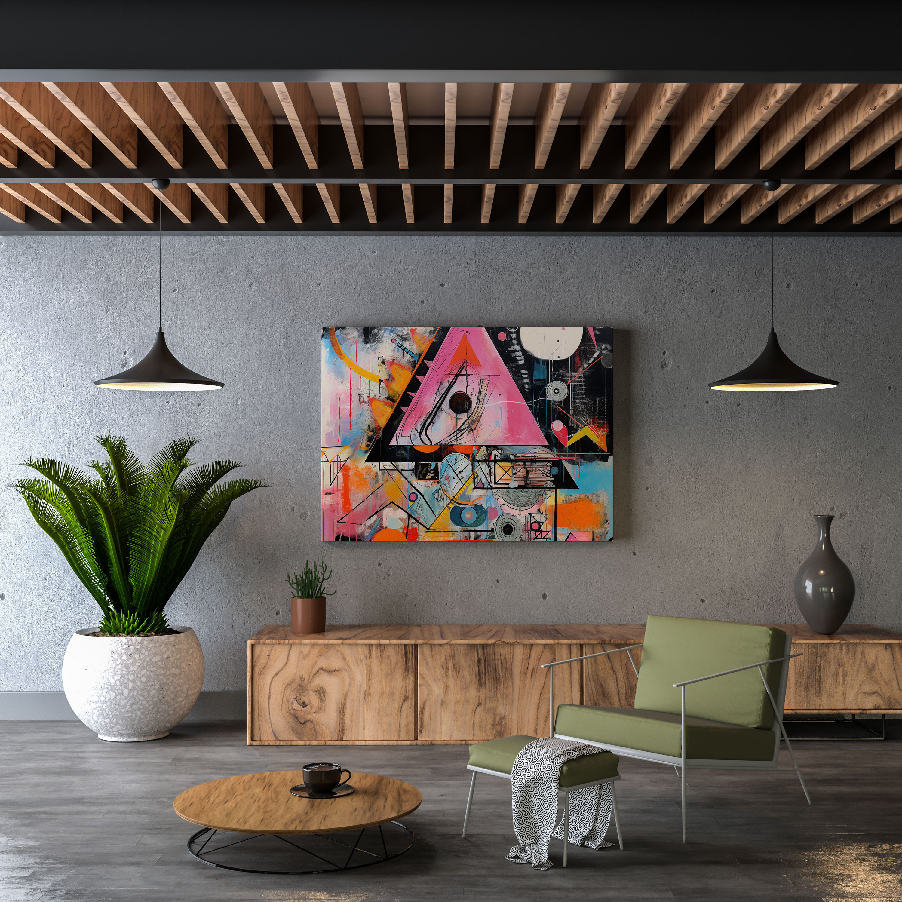 Pink Floyd Wall Art - Abstract Music Fusion - Pink Floyd, Colors, Home Decoration, Wall Art