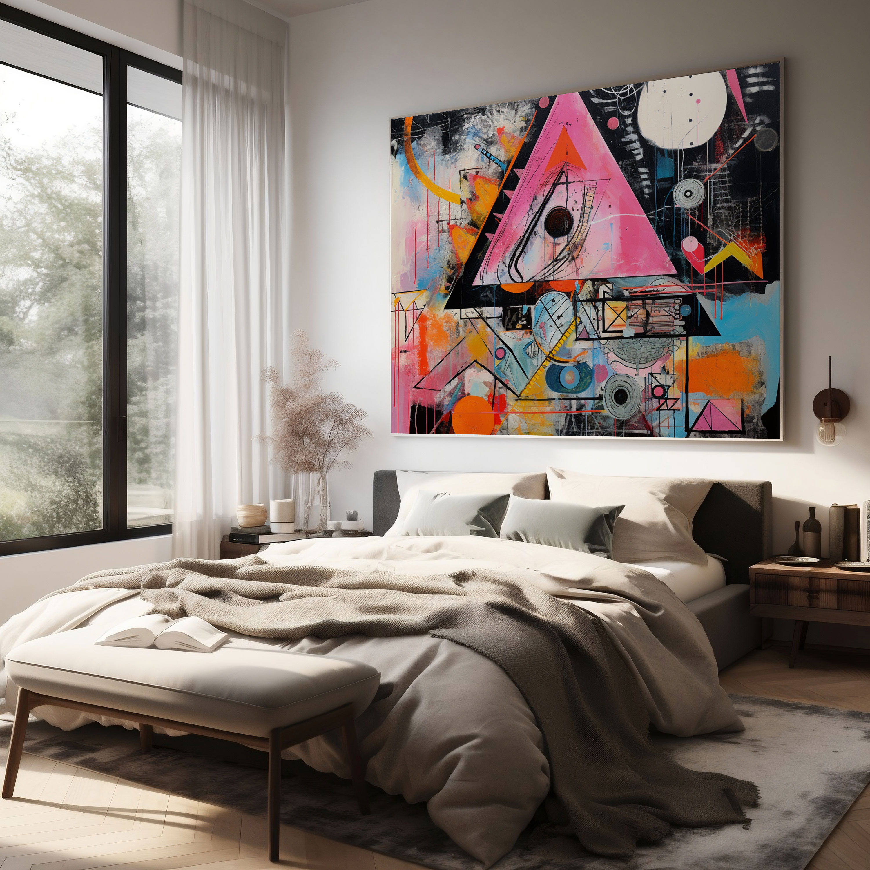 Pink Floyd Wall Art - Abstract Music Fusion - Pink Floyd, Colors, Home Decoration, Wall Art