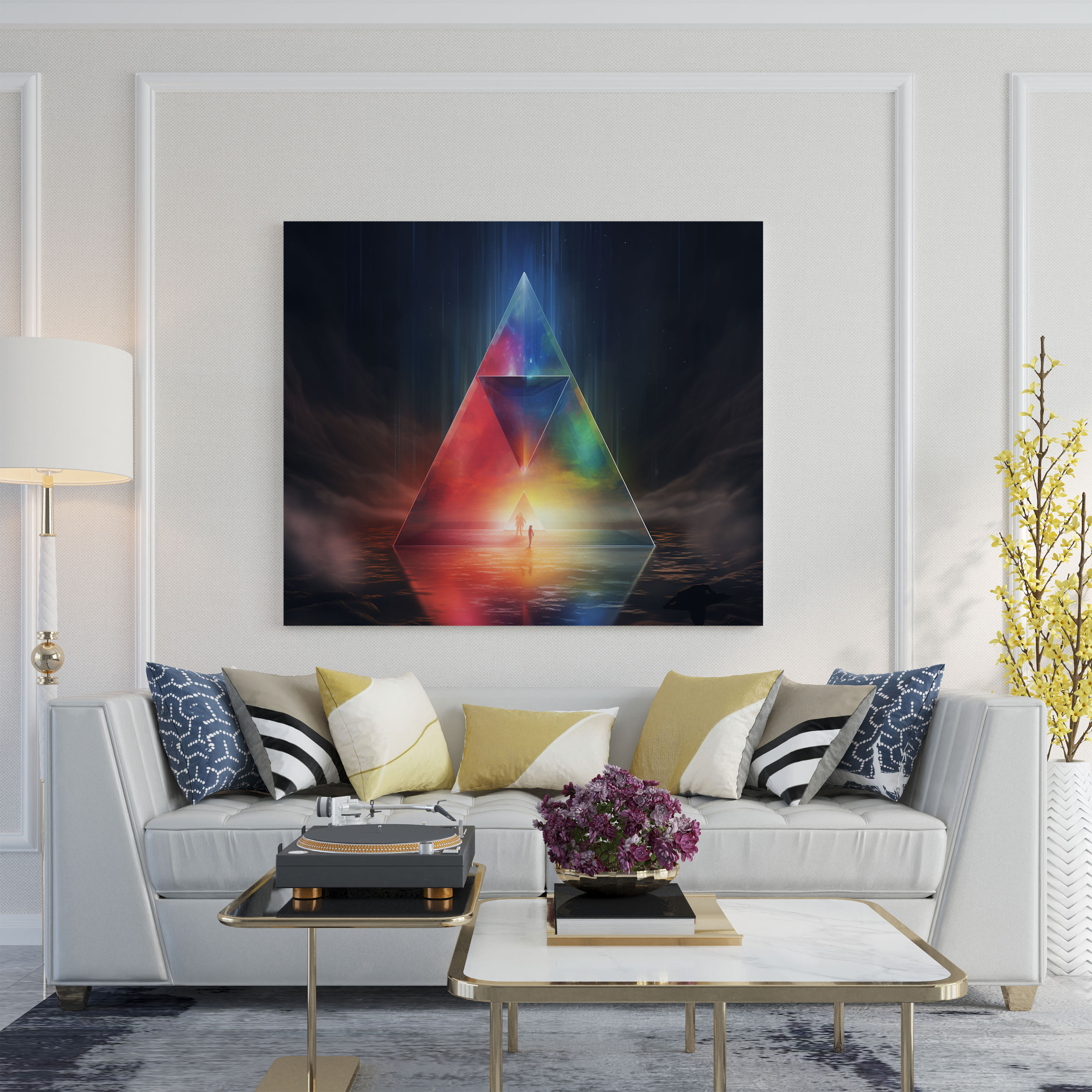 Leinwandbild Pink Floyd - Introspektives Prisma - Pink Floyd Introspektion Wohnkultur Prisma