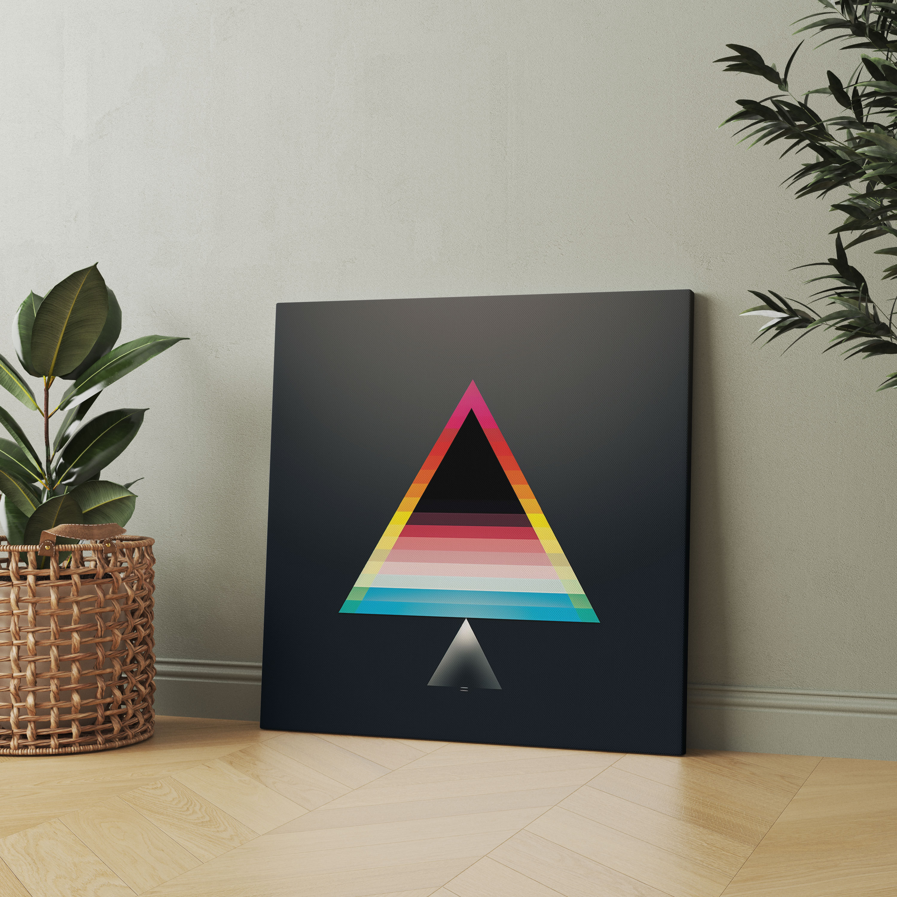 Pink Floyd Wandkunst - Minimalistisches Prisma - Pink Floyd Wohn-Dekoration Eleganz Leinwandbild