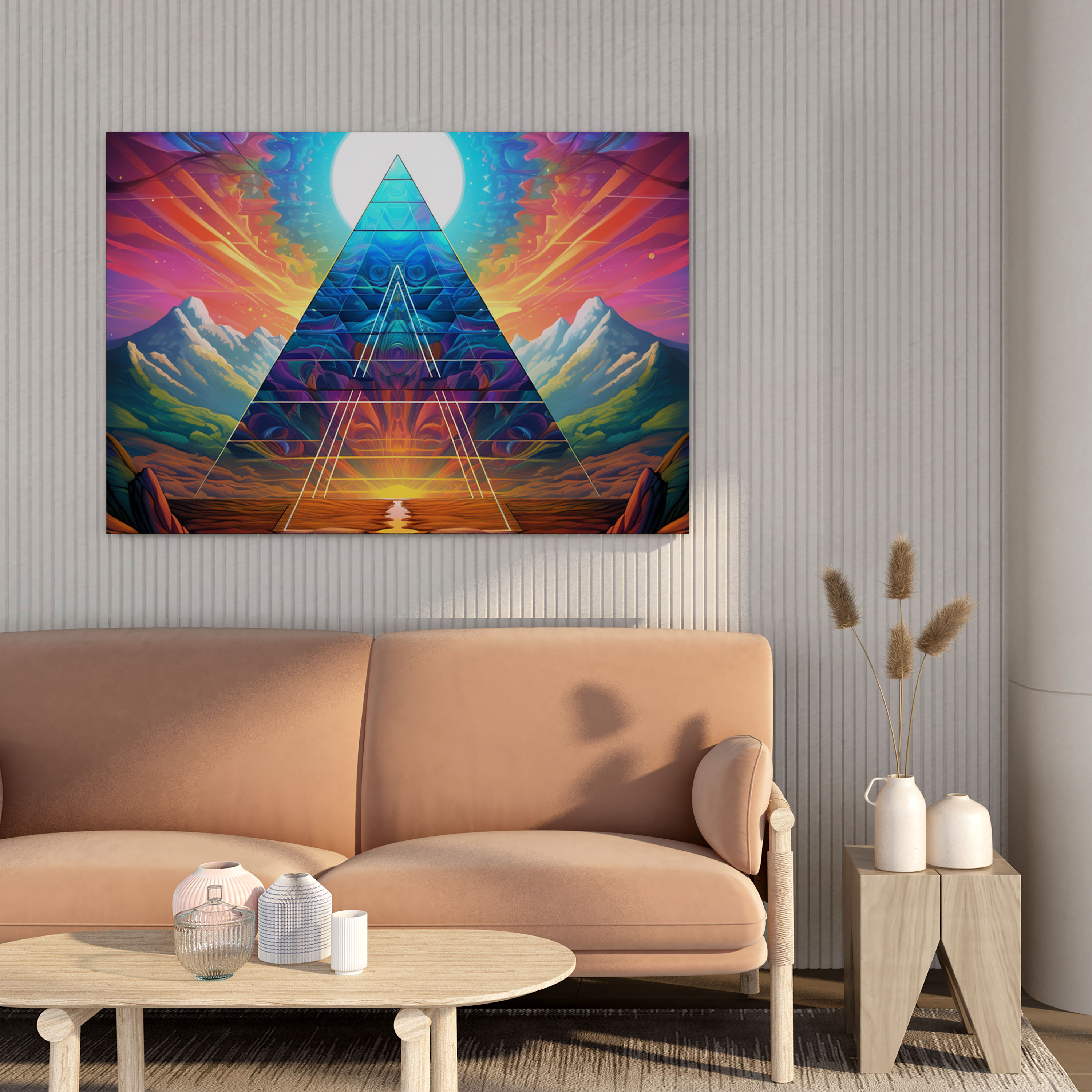 Leinwandbild Pink Floyd - Psychedelisches Prismen-Wandkunstwerk - Pink Floyd Prisma Trippy Wandkunst