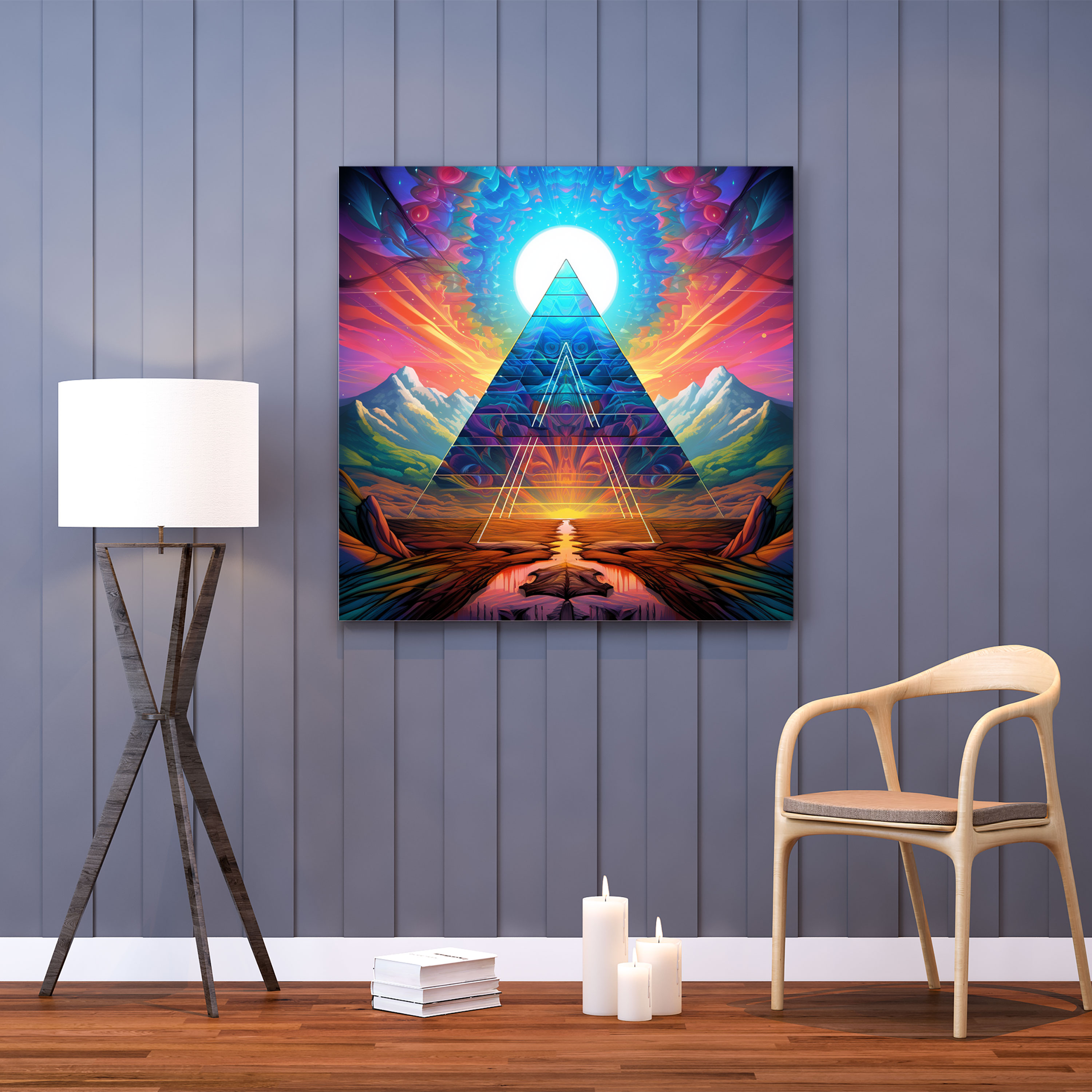 Leinwandbild Pink Floyd - Psychedelisches Prismen-Wandkunstwerk - Pink Floyd Prisma Trippy Wandkunst