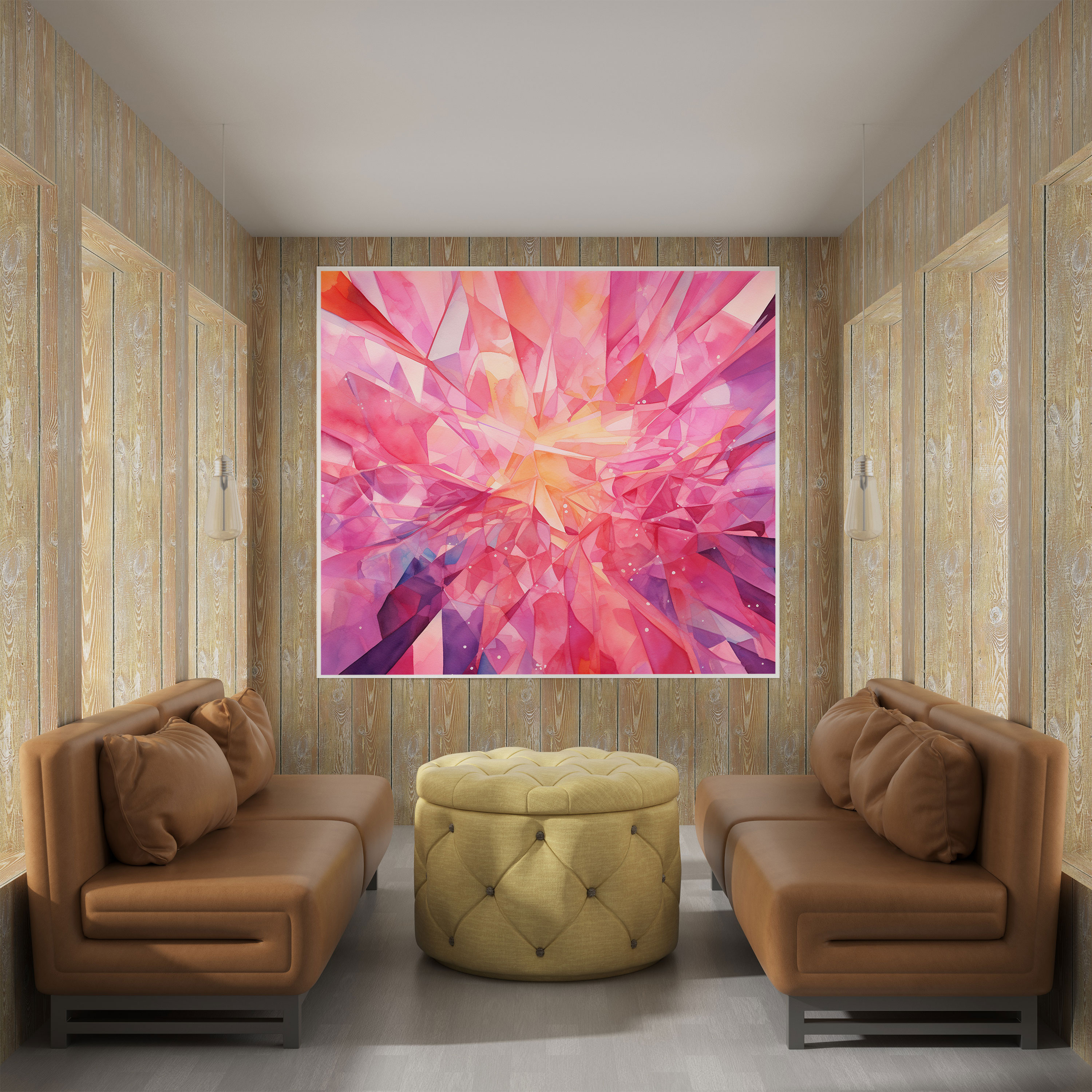 Pink Floyd Canvas Print - Abstract Pink Prism Wall Art - Pink Floyd, Watercolor Artwork, Vibrant Pink Hues, Wall Art
