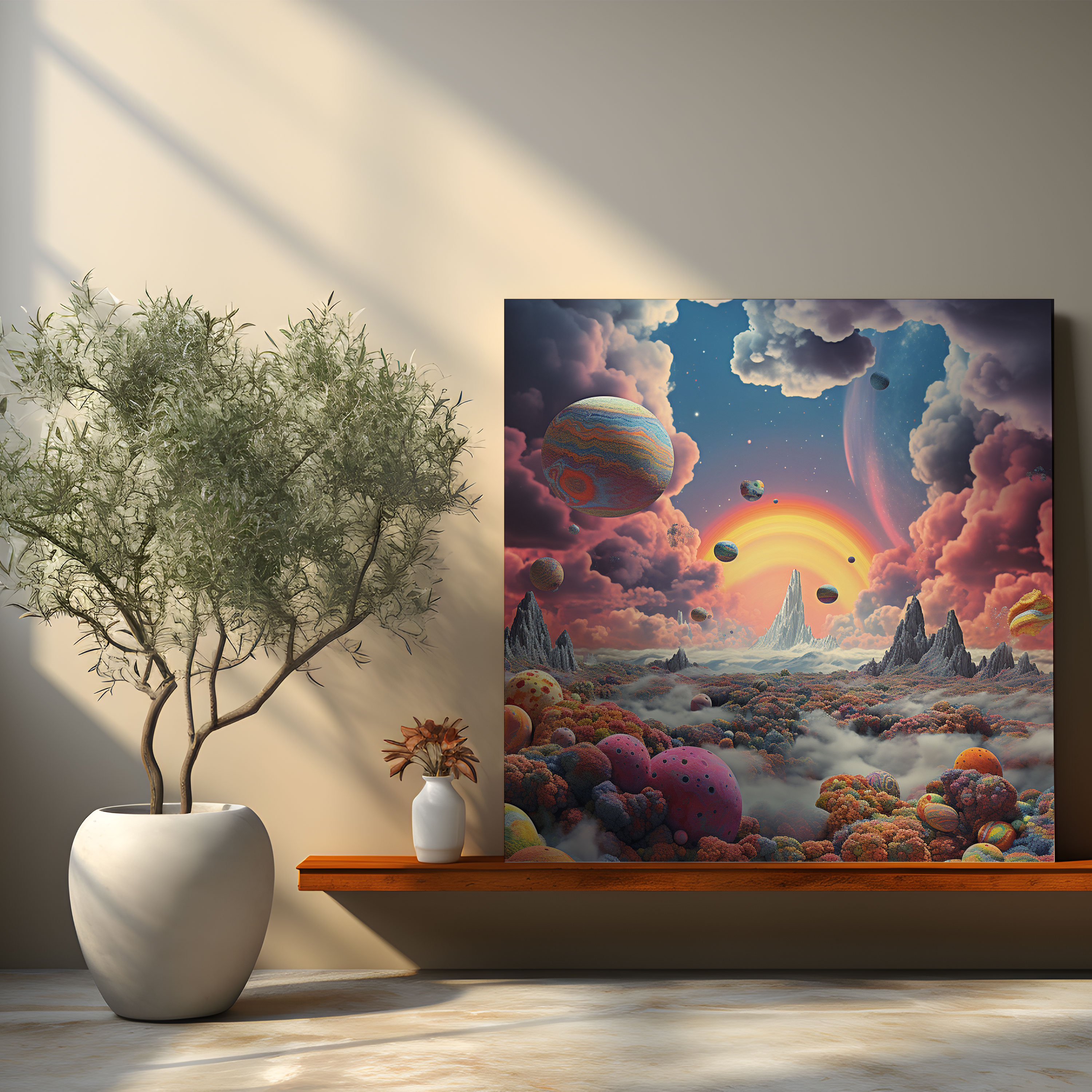 Pink Floyd Wandkunst – Psychedelische Albumcover Leinwandbild – Pink Floyd Liebesbeweis Wanddekoration Psychedelische Wolke