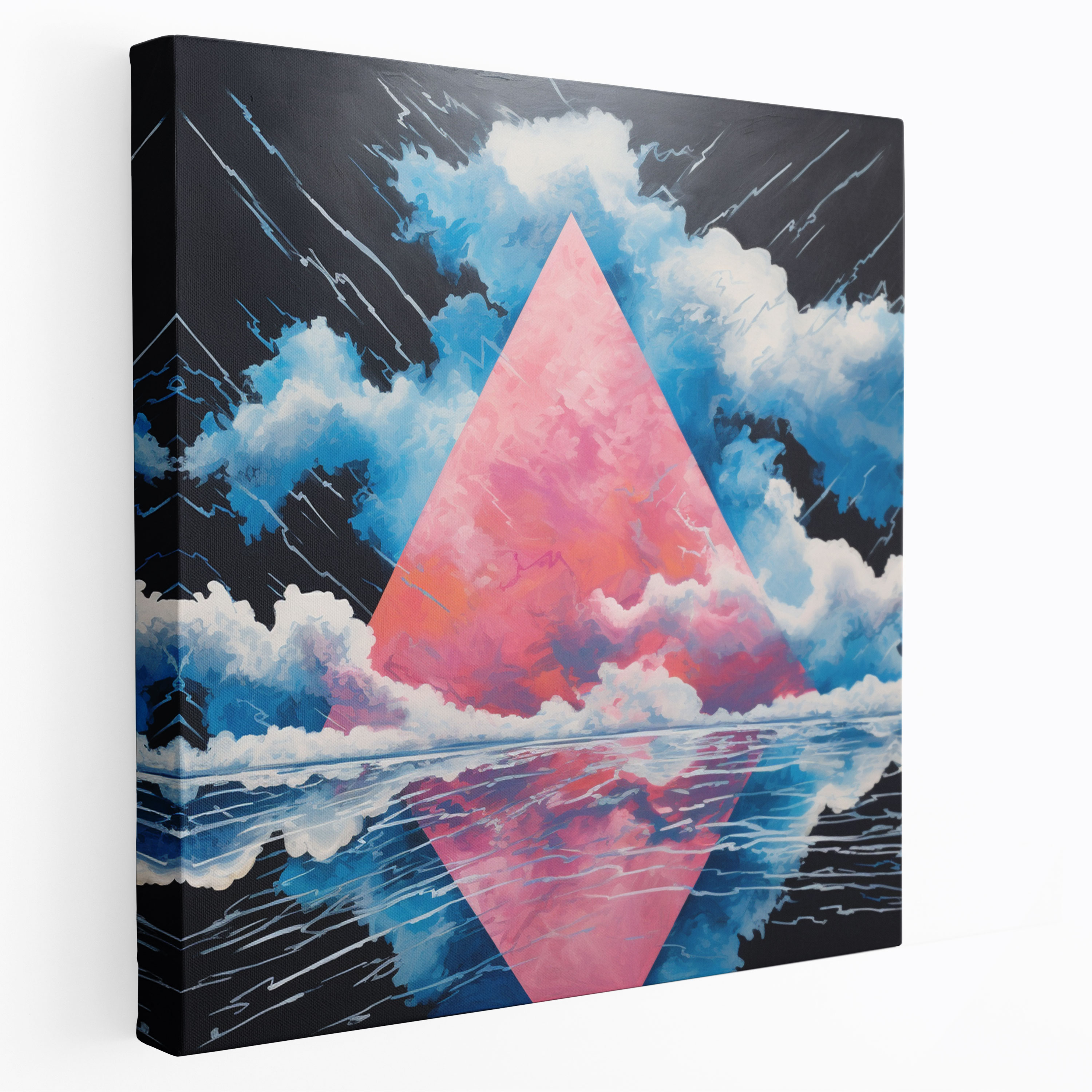 Pink Floyd Wandkunst - Sturmhafter Himmel Logo Leinwandbild - Musik und Kunst