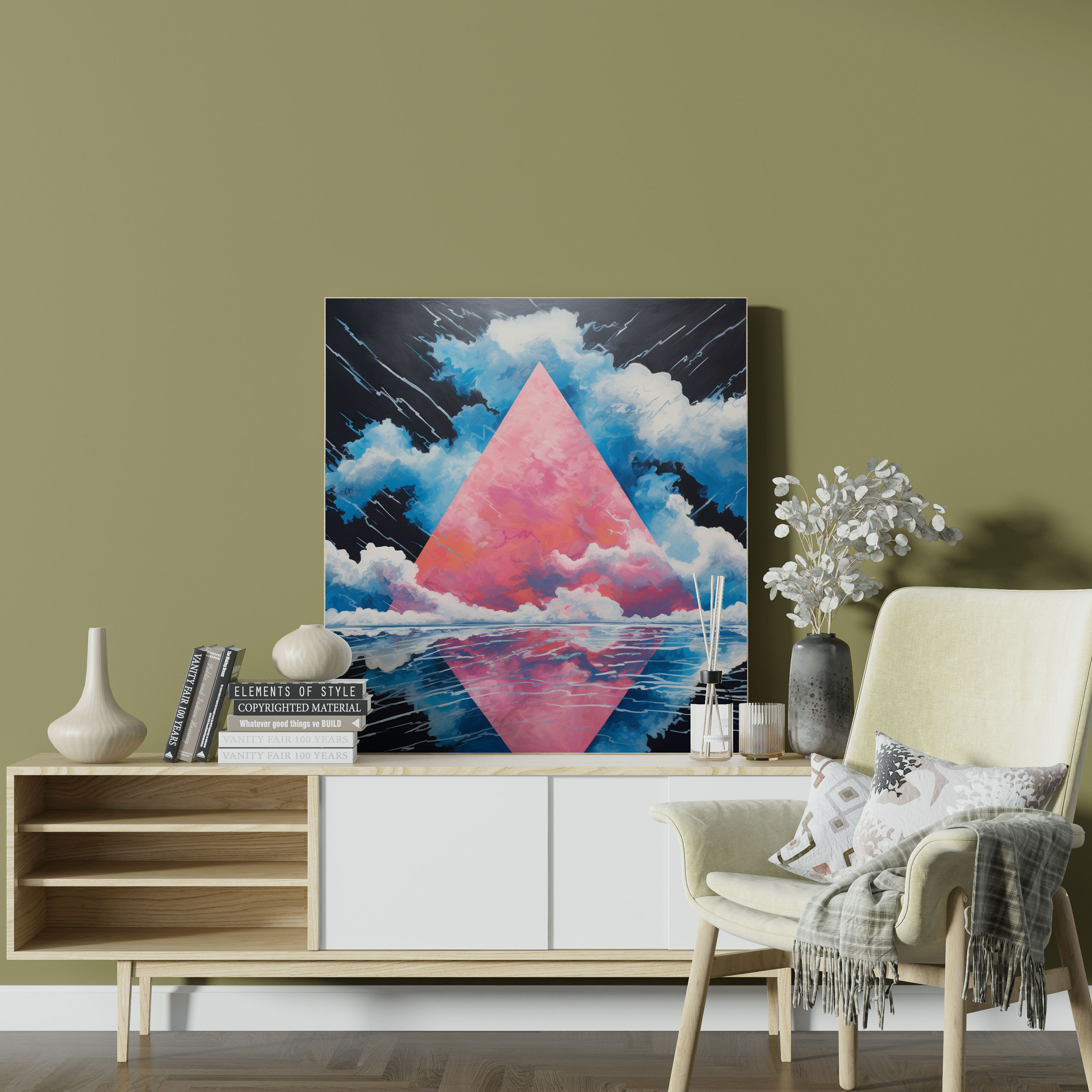 Pink Floyd Wandkunst - Sturmhafter Himmel Logo Leinwandbild - Musik und Kunst