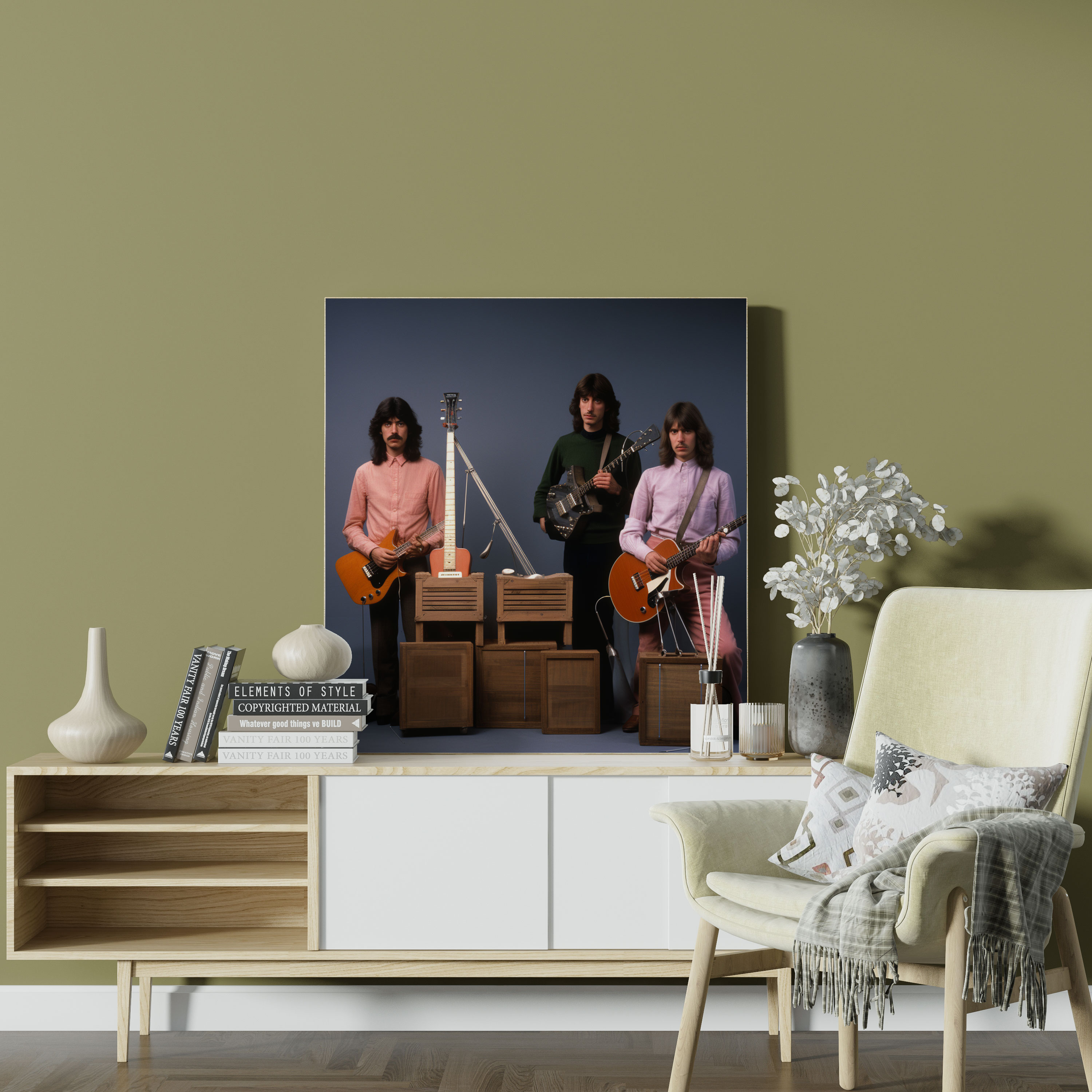 Pink Floyd Leinwandbild - Vintage Bandmitglieder Wandkunst - Pink Floyd Vintage Fotografie Nostalgie Wanddekoration