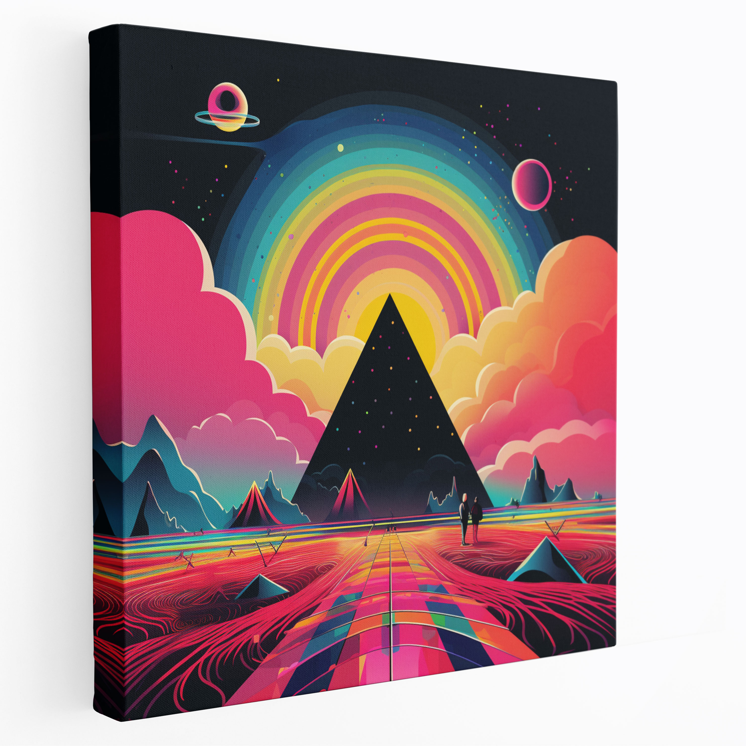 Pink Floyd Leinwandbild - Pop Art Album Cover Wandkunst - Pink Floyd Leinwandbild Wanddekoration künstlerisches Flair