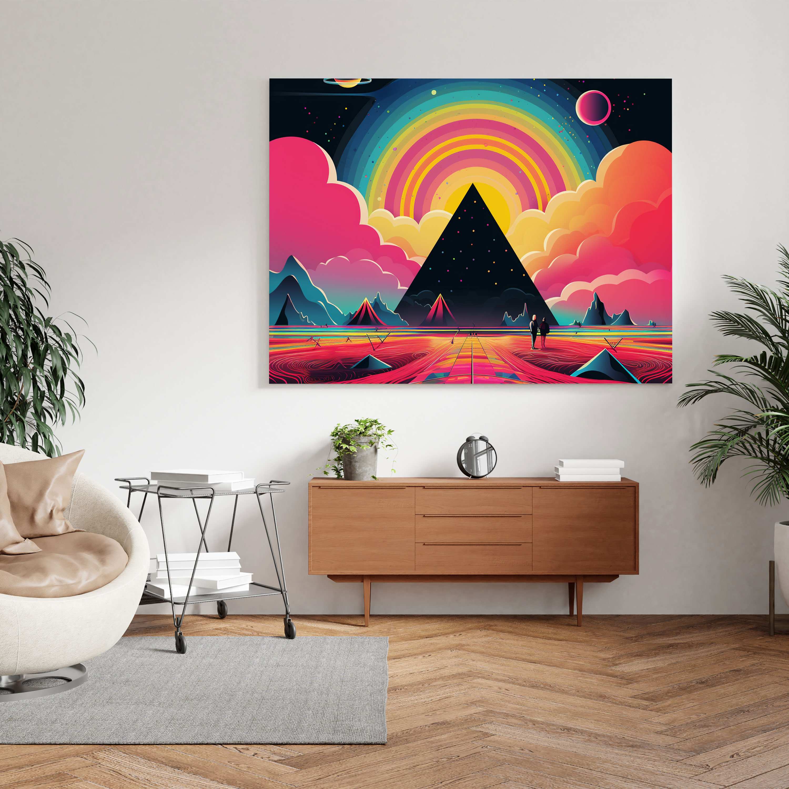 Pink Floyd Leinwandbild - Pop Art Album Cover Wandkunst - Pink Floyd Leinwandbild Wanddekoration künstlerisches Flair