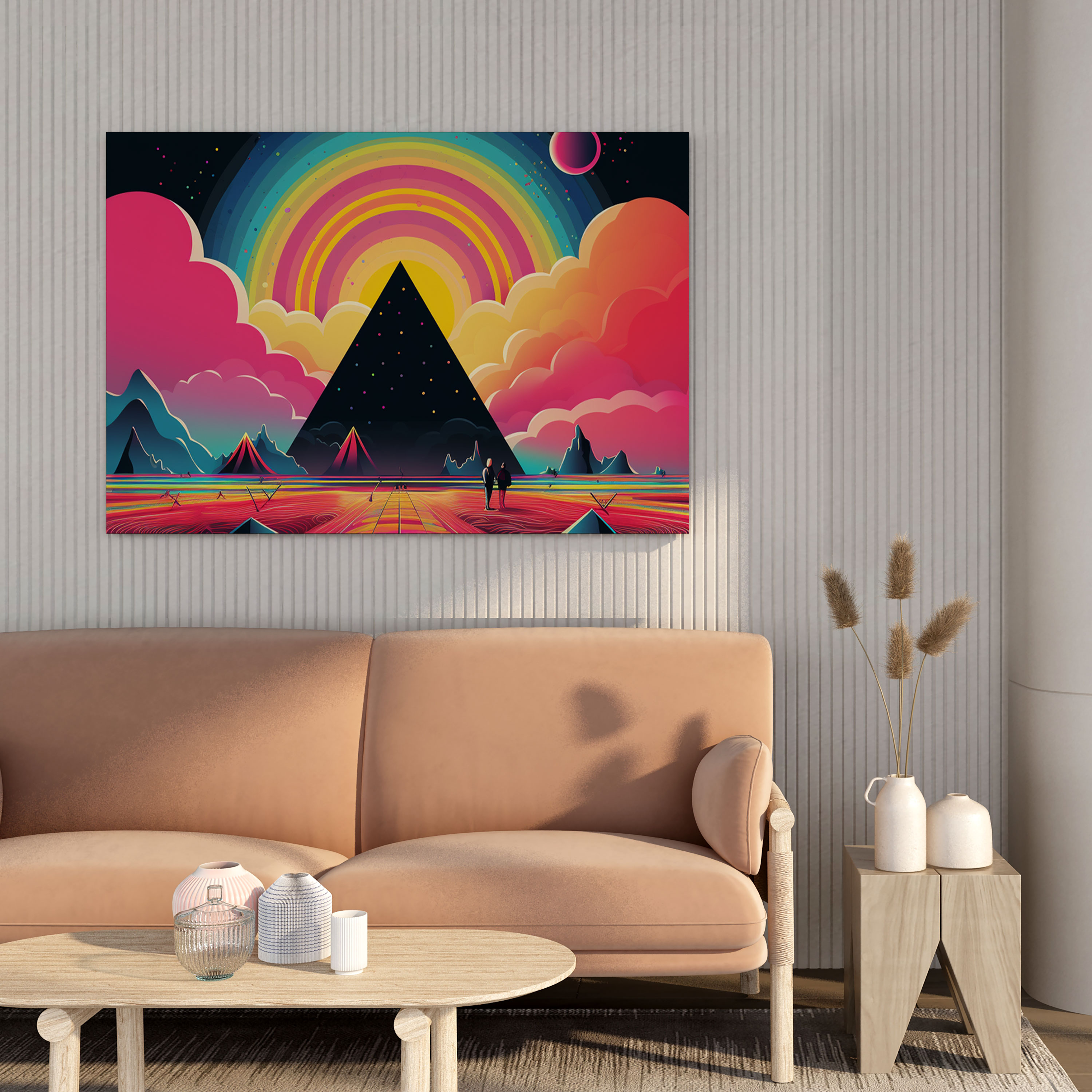 Pink Floyd Leinwandbild - Pop Art Album Cover Wandkunst - Pink Floyd Leinwandbild Wanddekoration künstlerisches Flair