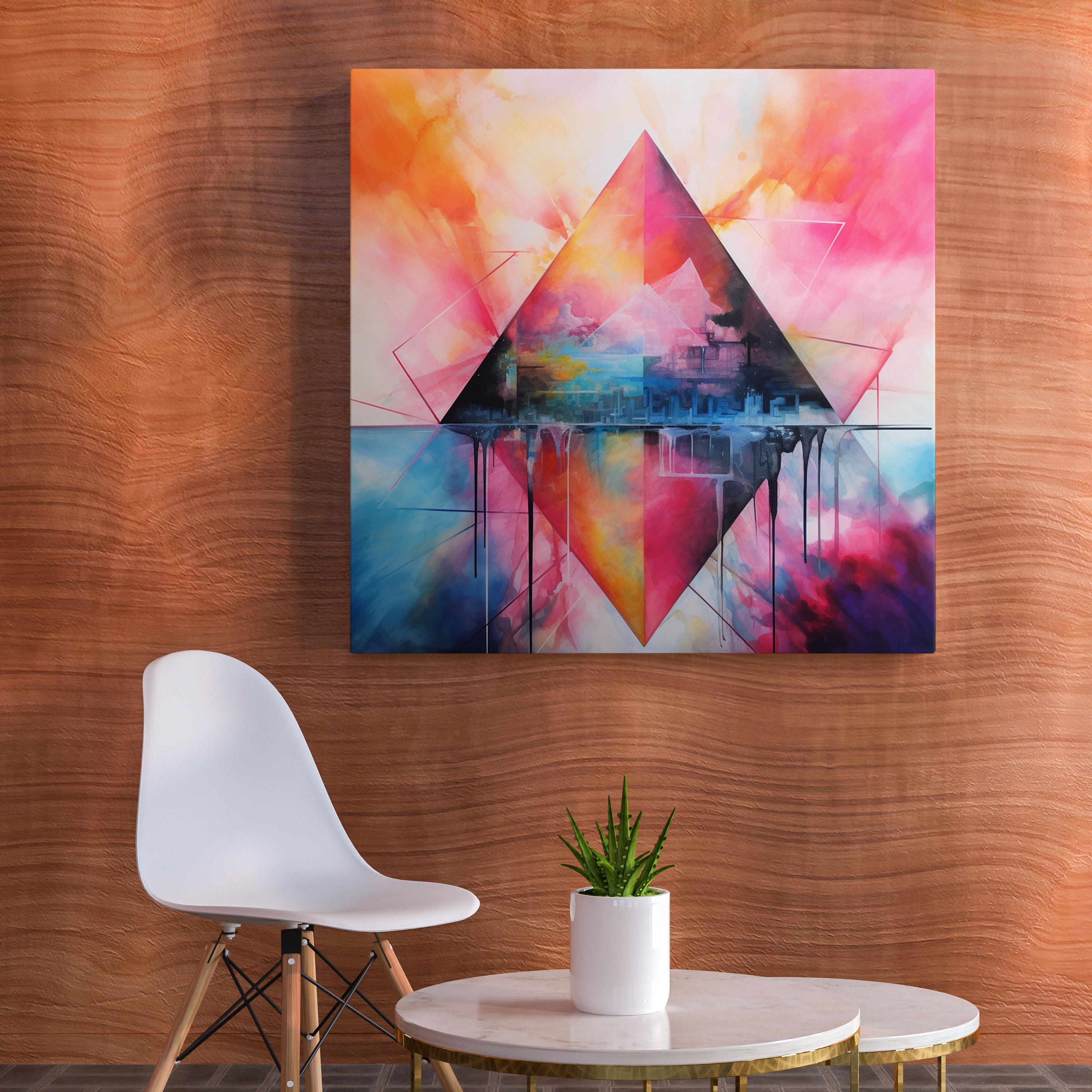 Pink Floyd Canvas Print - Abstract Watercolor Prism Wall Art - Pink Floyd, Canvas, Album Art, Wall Decoration