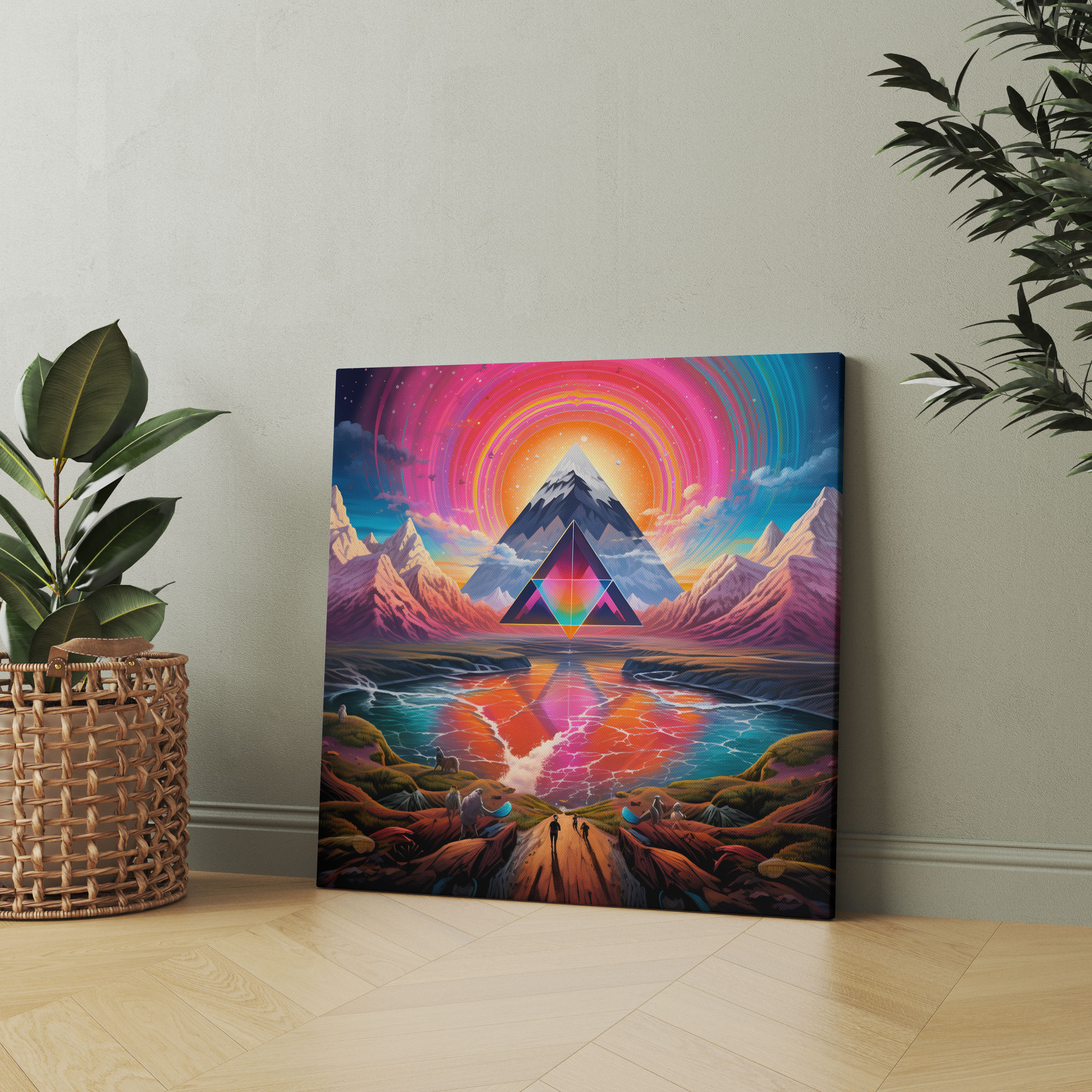 Pink Floyd Wanddekoration - Psychedelisches Kaleidoskop von Album-Covern - Pink Floyd Leinwandbild - Album-Cover - Wandkunst