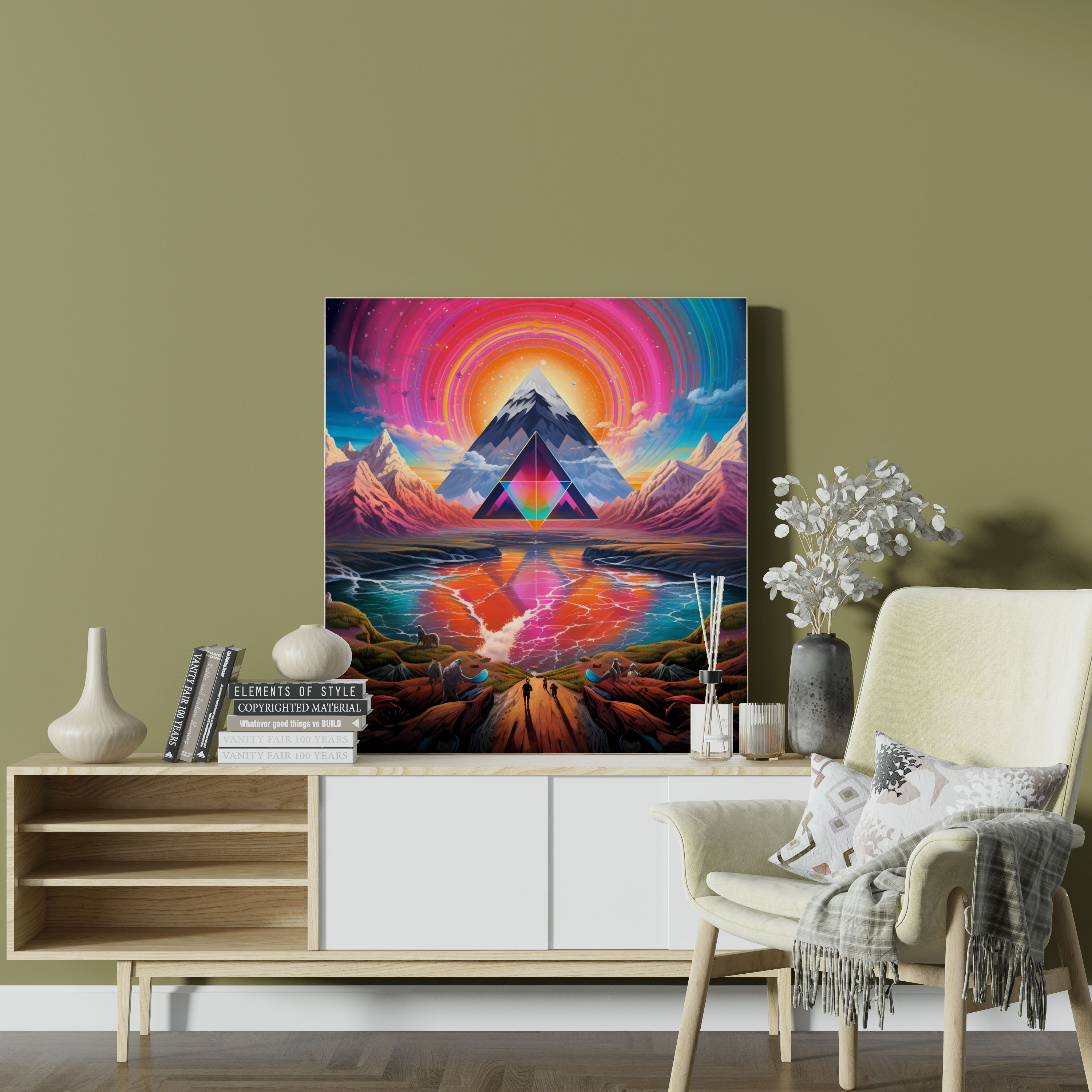 Pink Floyd Wanddekoration - Psychedelisches Kaleidoskop von Album-Covern - Pink Floyd Leinwandbild - Album-Cover - Wandkunst