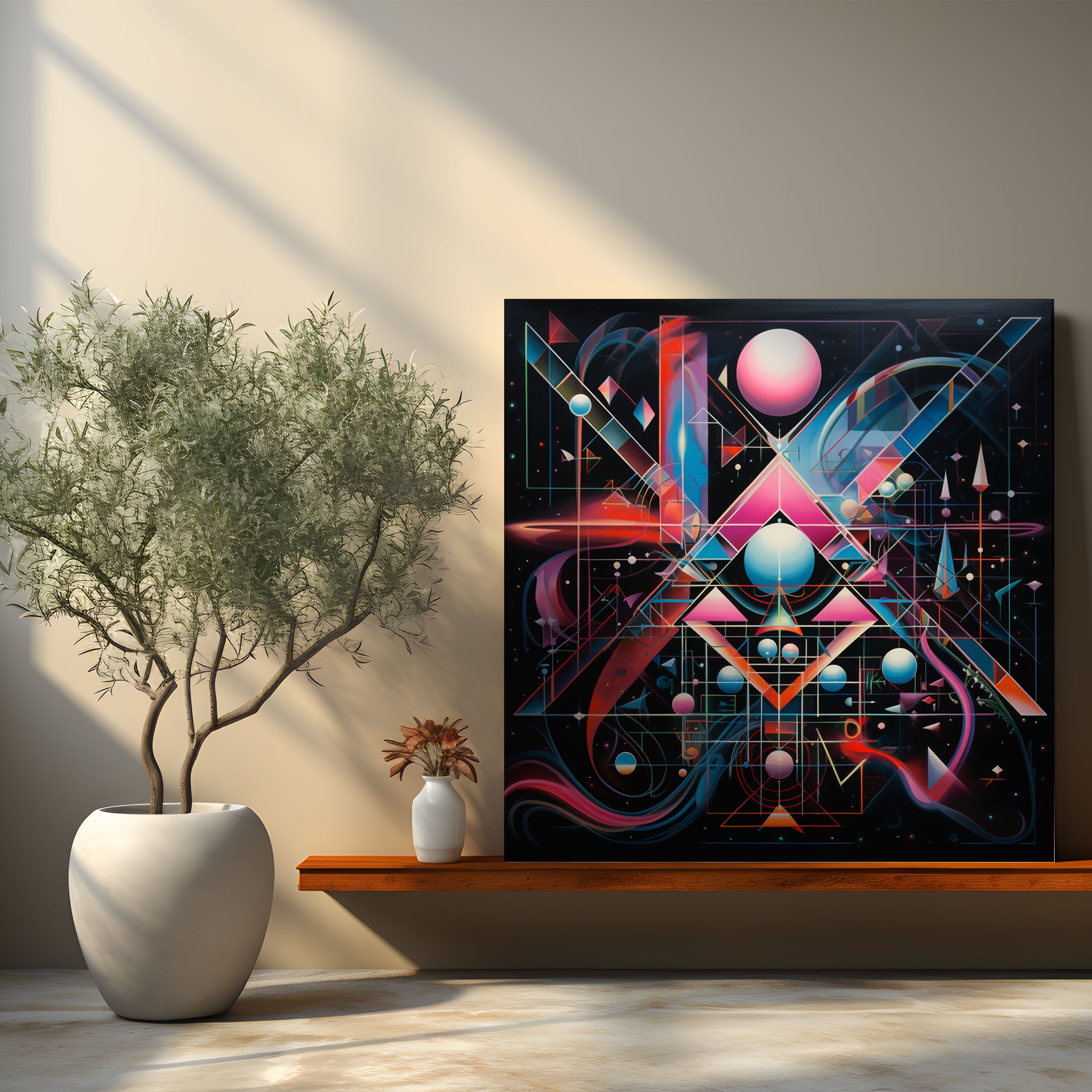 Pink Floyd Wall Art - Geometric Abstract Fusion Of Album Art And Patterns - Pink Floyd, Pink Floyd, Canvas Print, Home Decoration