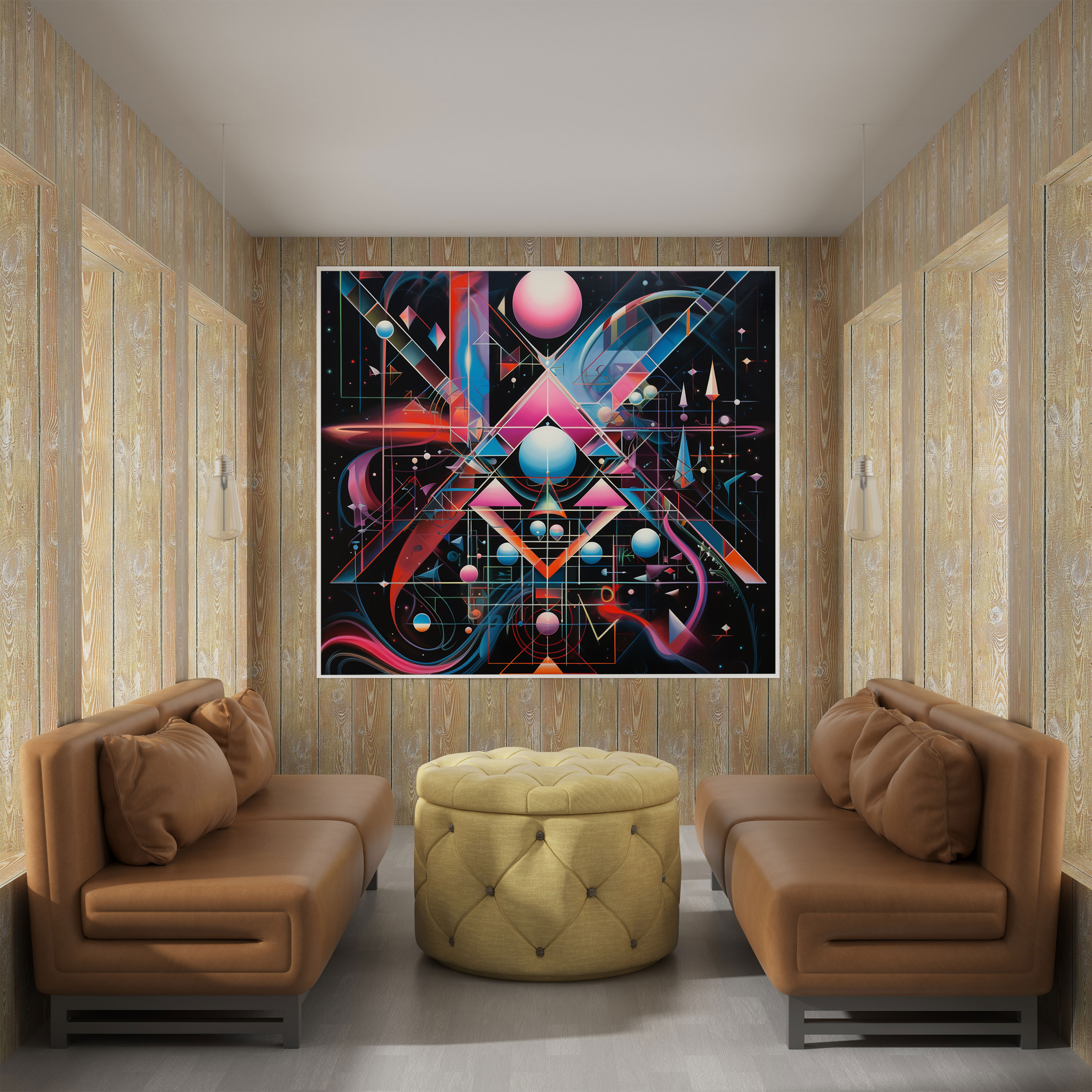 Pink Floyd Wall Art - Geometric Abstract Fusion Of Album Art And Patterns - Pink Floyd, Pink Floyd, Canvas Print, Home Decoration