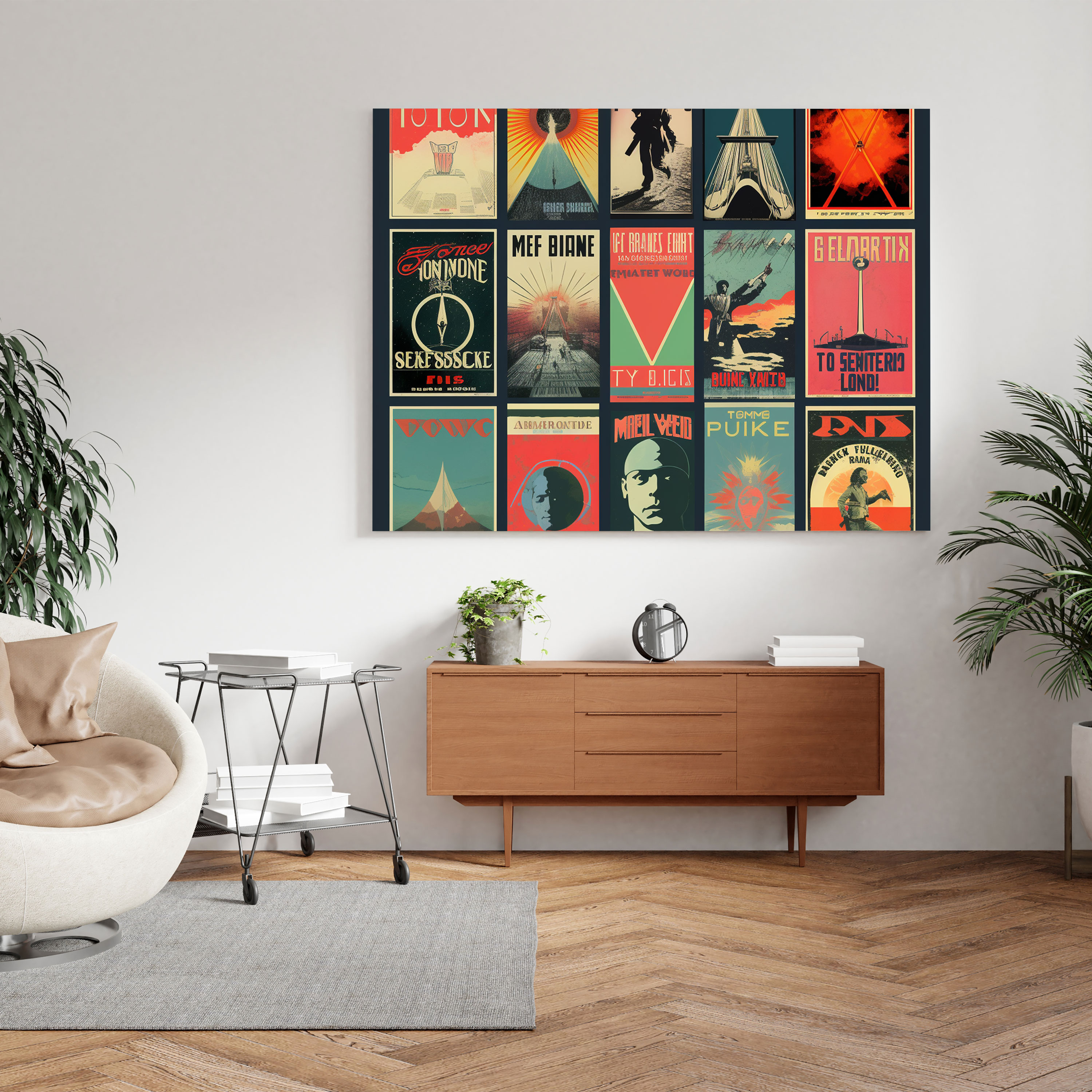 Pink Floyd Wanddekoration – Collage aus Vintage Konzertplakaten – Pink Floyd Wandkunst Live-Auftritte Nostalgie
