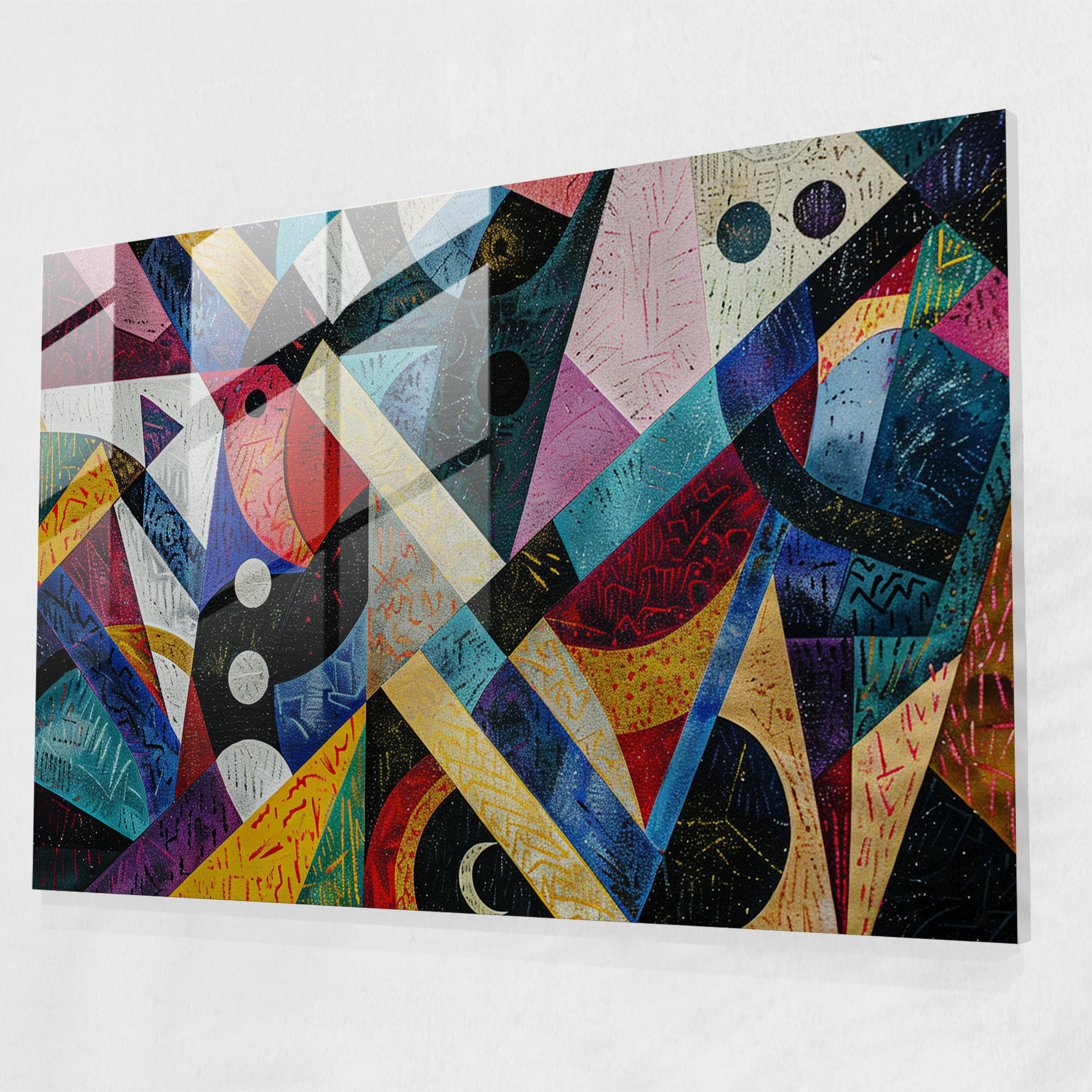 Pointillism Wall Decoration - Abstract Geometric Design - Pointillism, Glass Wall Art, Home Decoration, Pointillism