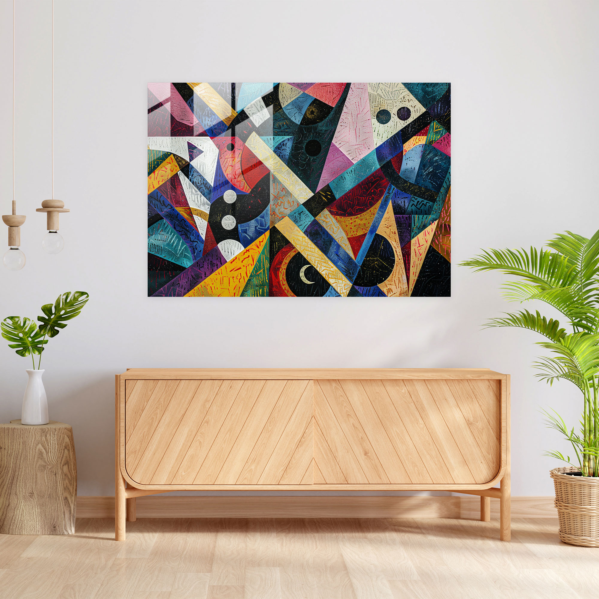 Pointillism Wall Decoration - Abstract Geometric Design - Pointillism, Glass Wall Art, Home Decoration, Pointillism