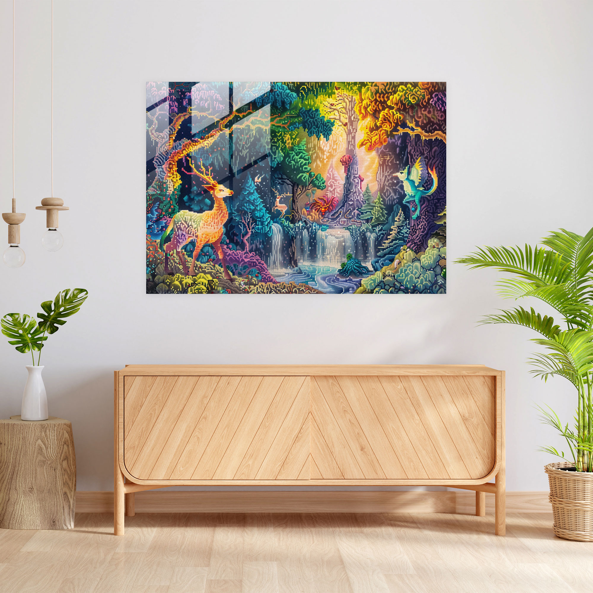 Pointillism Home Decoration - Enchanted Fantasy World - Pointillism, Magical Creatures, Modern Art, Pointillism