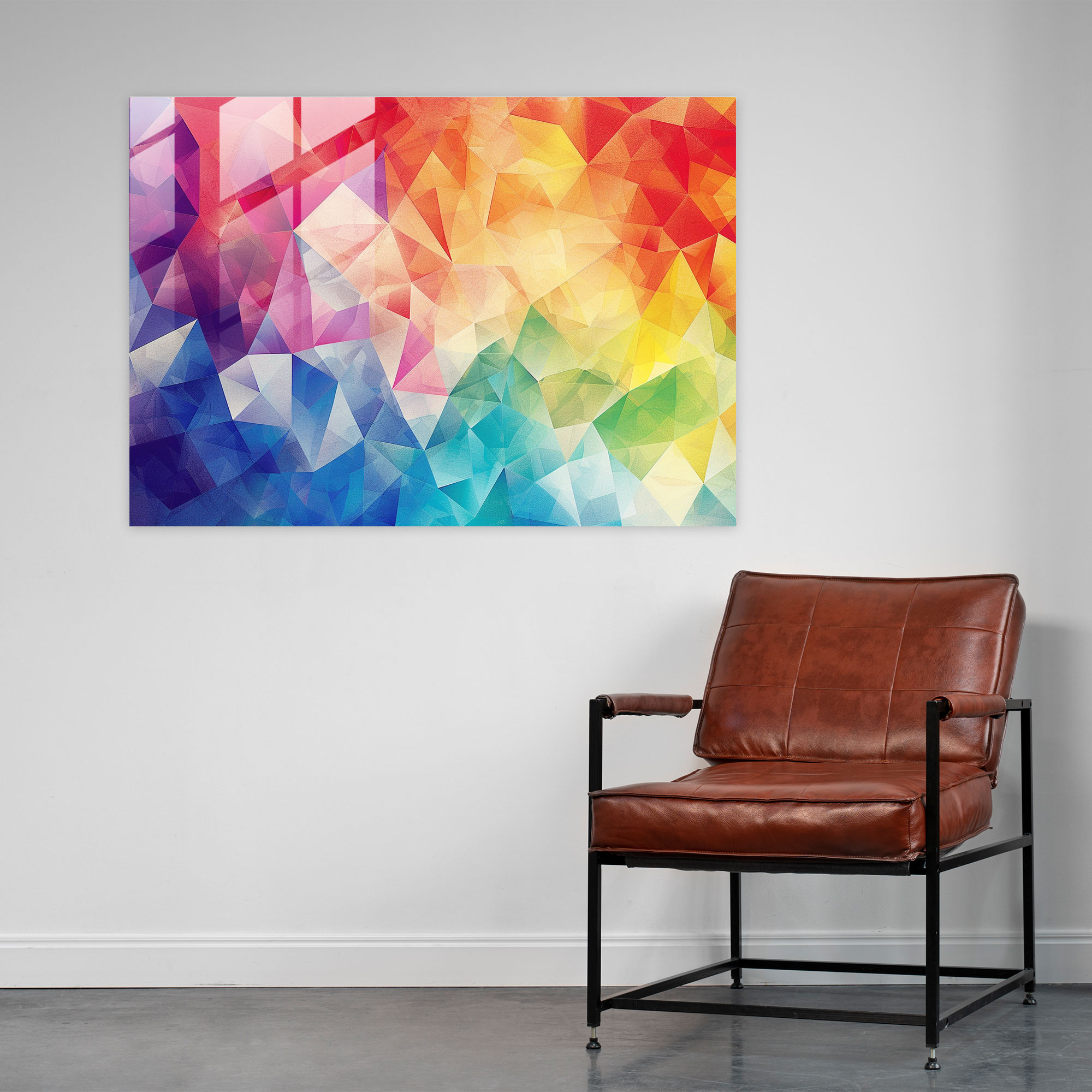 Pointillism Geometric Glass Wall Art - Pointillism, Wall Decoration, Home Decoration, Glass Art