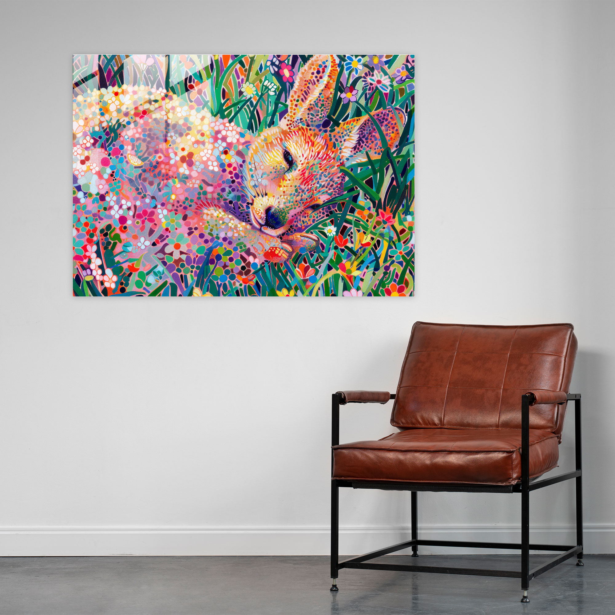 Animal Meadow Pointillism Modern Art - Pointillism, Meadow, Pointillism, Home Decoration