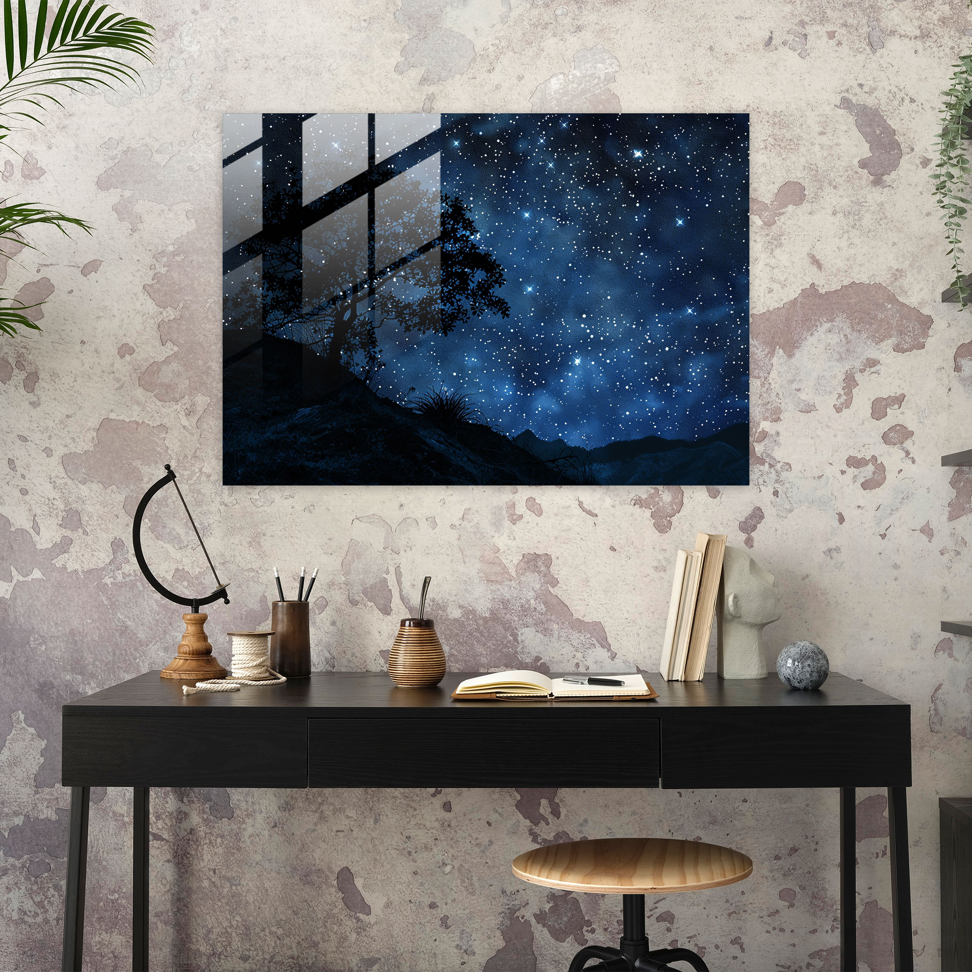 Starry Night Sky Pointillism Home Decoration - Pointillism, Home Decoration, Starry Night Sky, Pointillism
