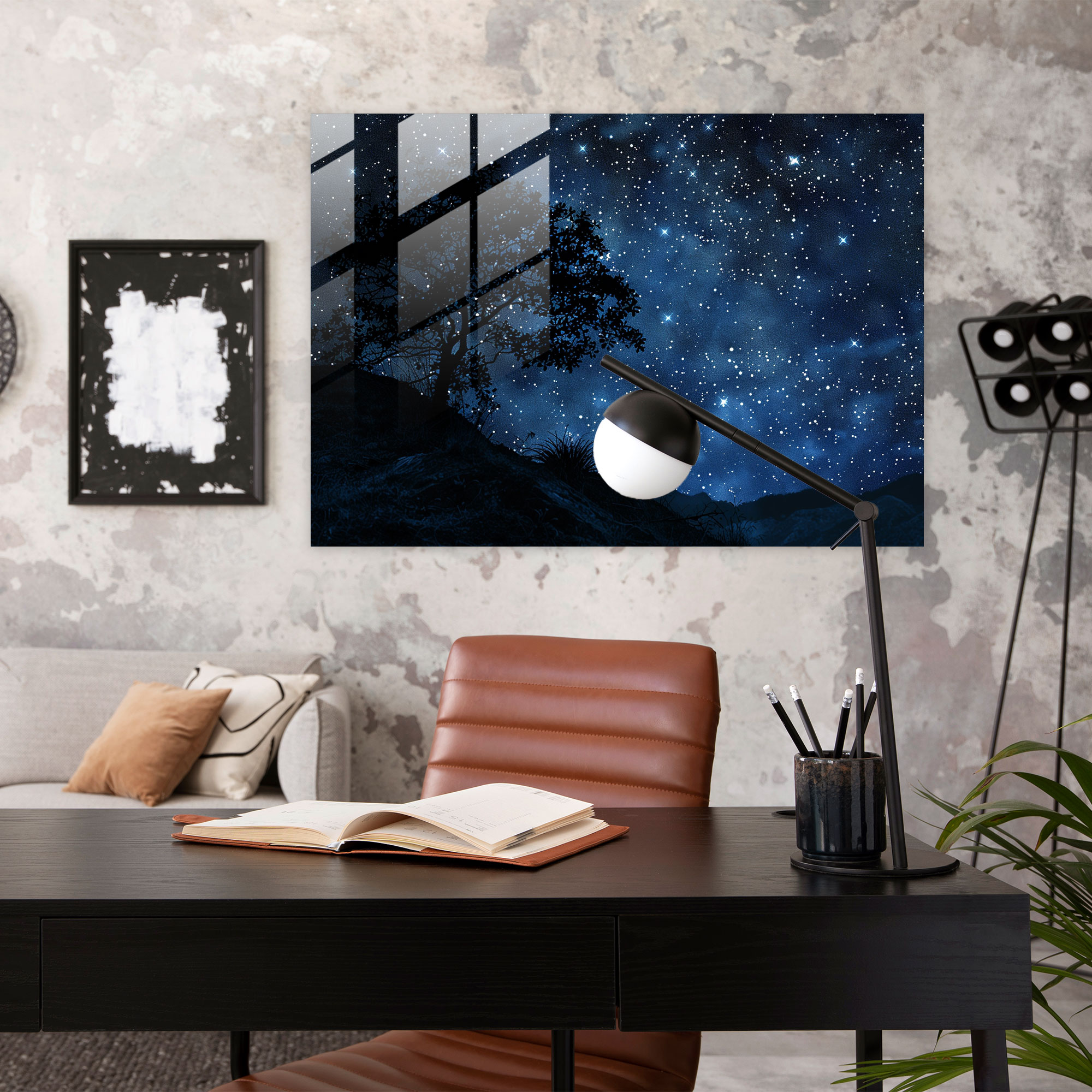 Starry Night Sky Pointillism Home Decoration - Pointillism, Home Decoration, Starry Night Sky, Pointillism