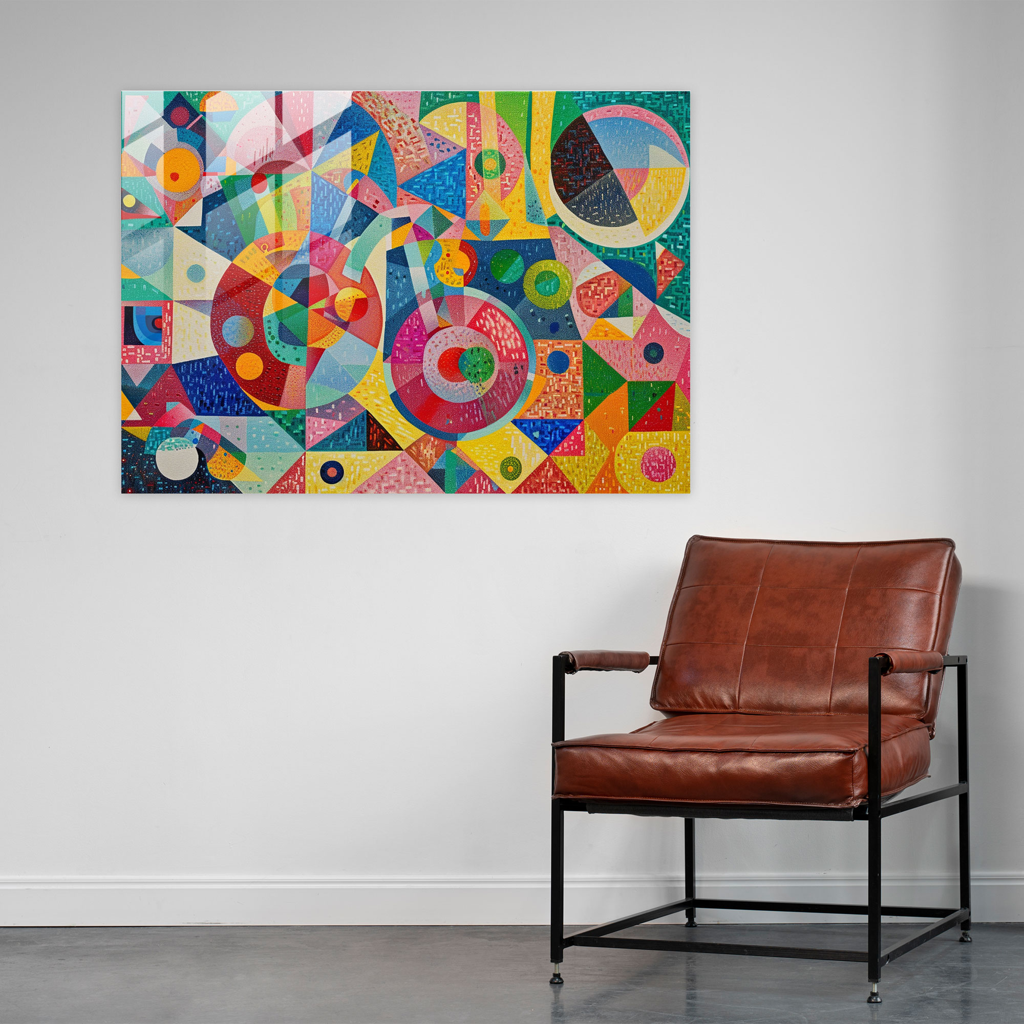 Pointillism Wall Decoration - Abstract Geometric Shapes - Pointillism, Home Decoration, Abstract, Wall Decoration