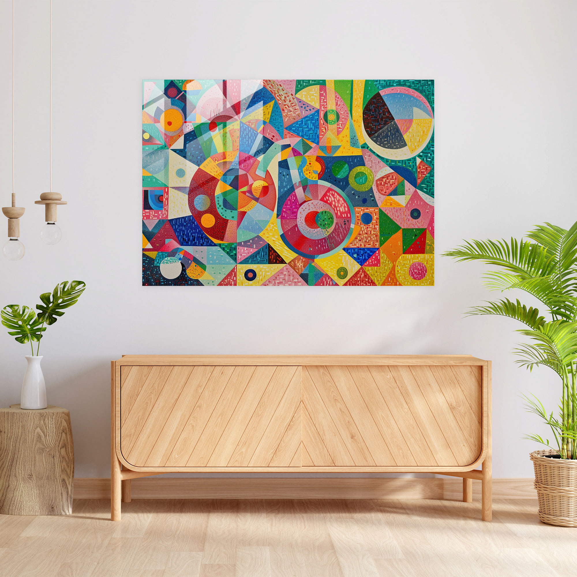 Pointillism Wall Decoration - Abstract Geometric Shapes - Pointillism, Home Decoration, Abstract, Wall Decoration