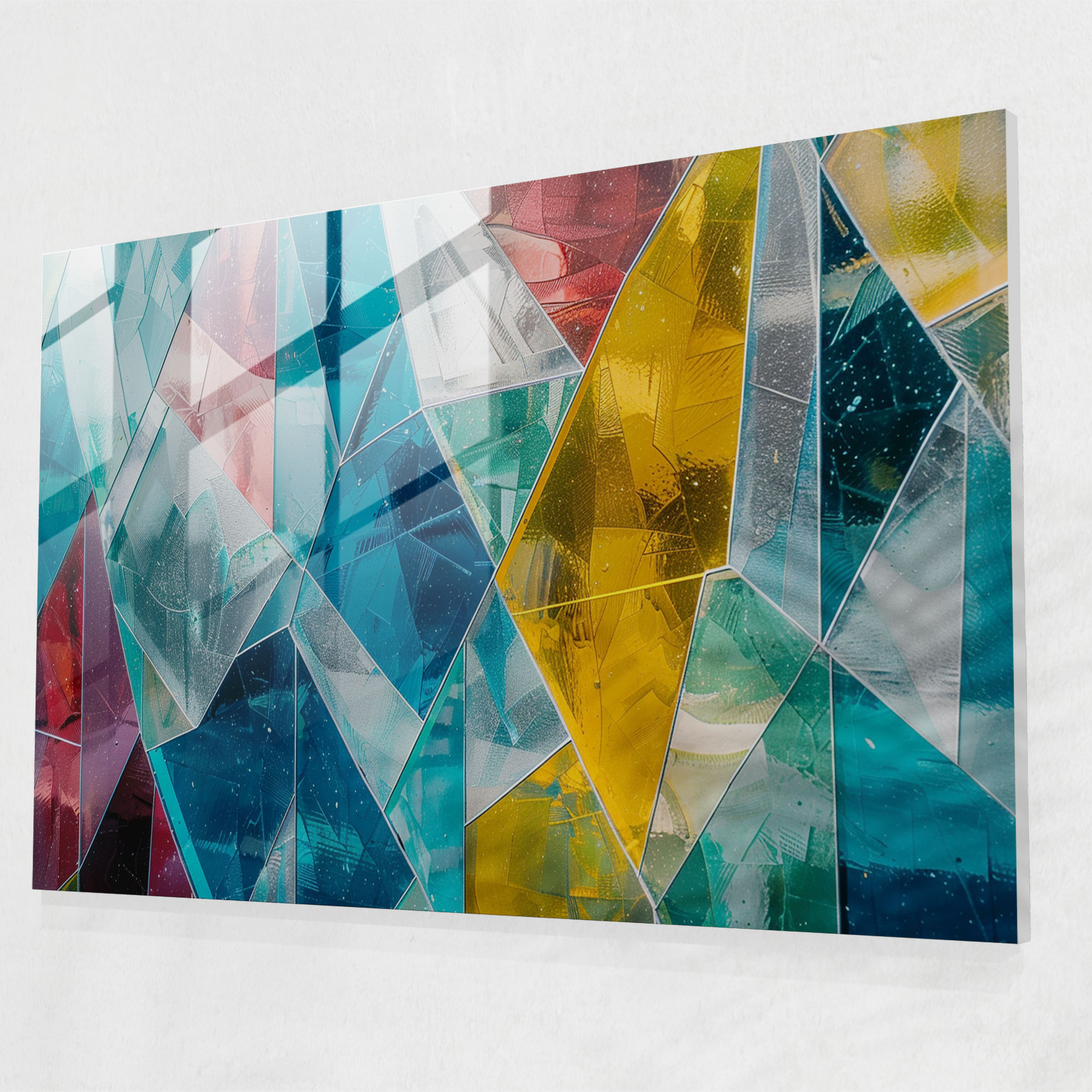 Pointillism Geometric Shapes Glass Print - Pointillism, Glass Print, Pointillism, Glass Art
