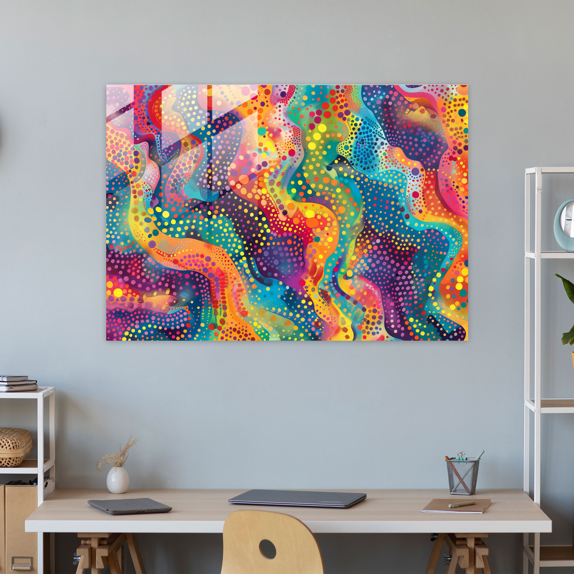Colorful Abstract Pointillism Wall Decoration - Pointillism, Glass Art, Modern Art, Pointillism