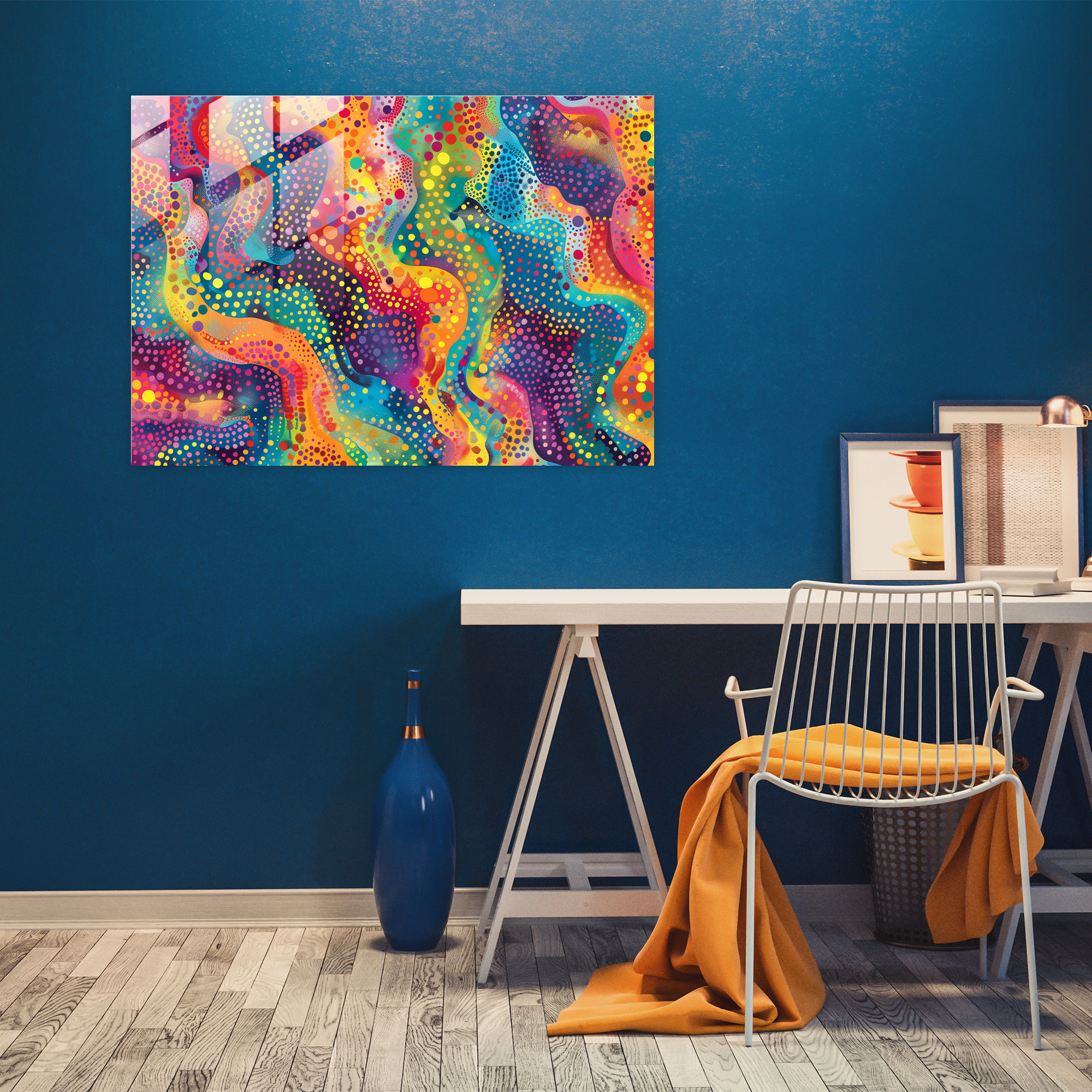 Colorful Abstract Pointillism Wall Decoration - Pointillism, Glass Art, Modern Art, Pointillism