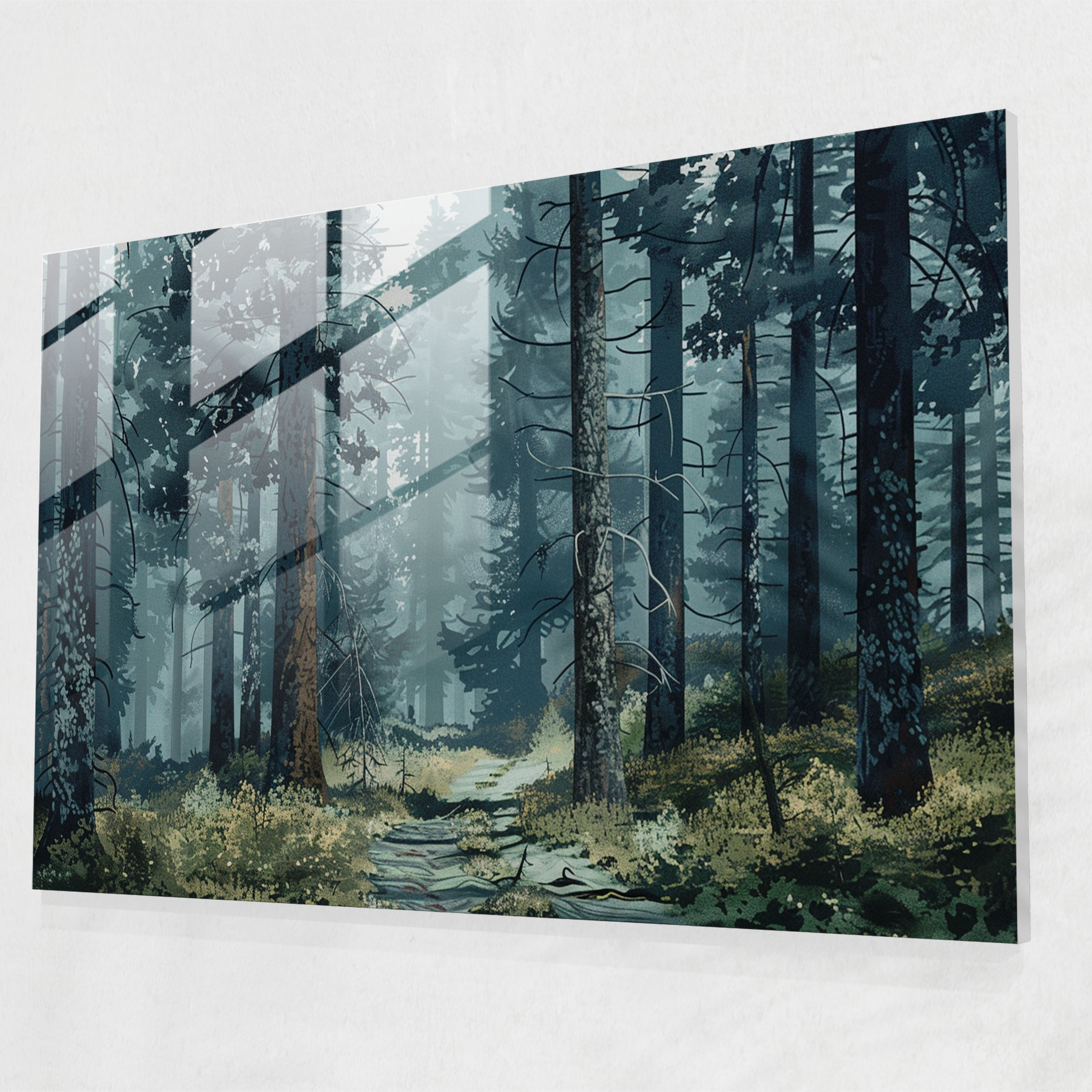 Moody Forest Pointillism Home Decoration - Pointillism, Pointillism, Home Decoration, Modern Art