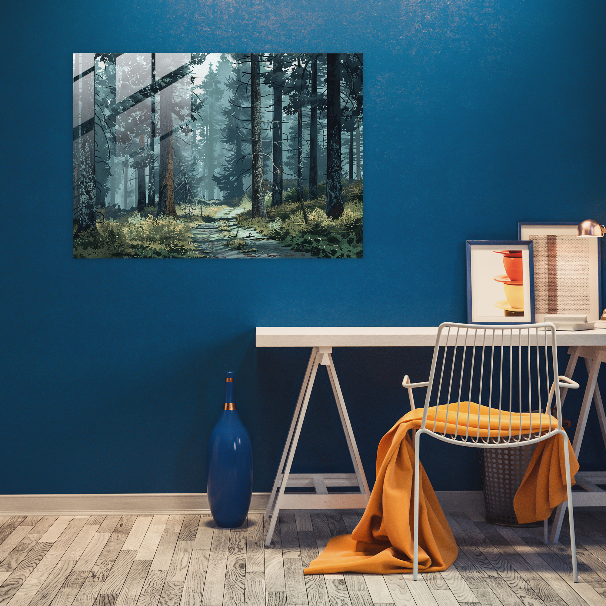 Moody Forest Pointillism Home Decoration - Pointillism, Pointillism, Home Decoration, Modern Art