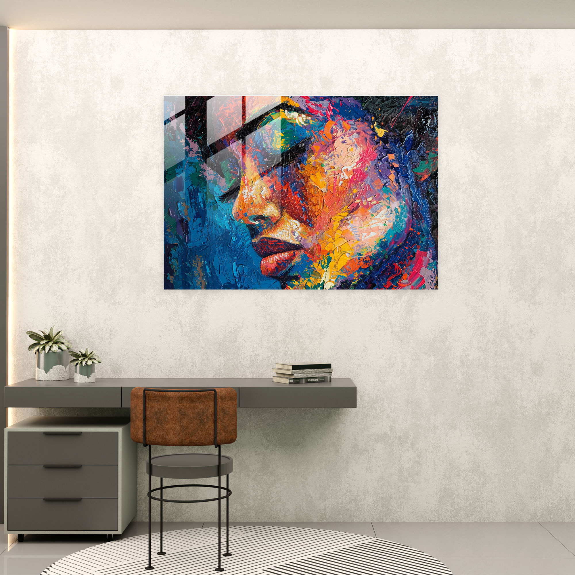 Bold Abstract Pointillism Wall Decoration - Pointillism, Pointillism, Wall Decoration, Glass Art