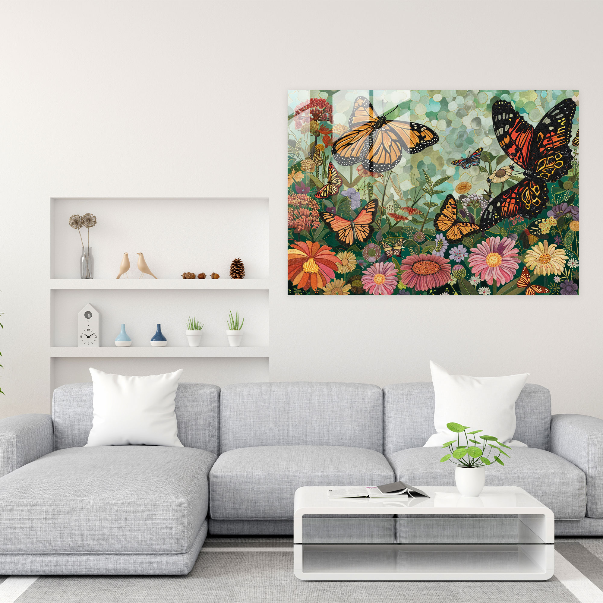 Whimsical Garden Pointillism Home Decoration - Pointillism, Charm, Wall Decoration, Garden