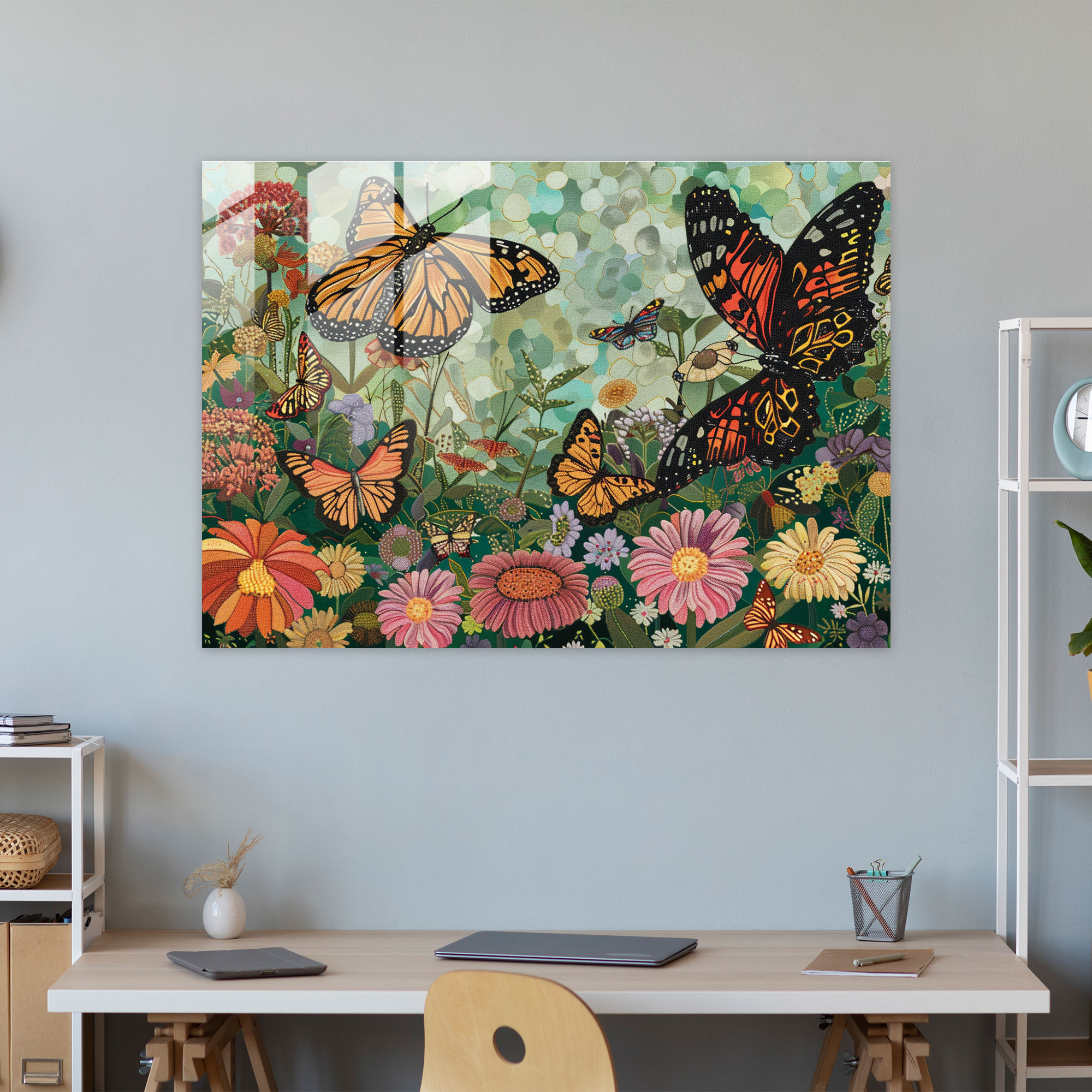 Whimsical Garden Pointillism Home Decoration - Pointillism, Charm, Wall Decoration, Garden