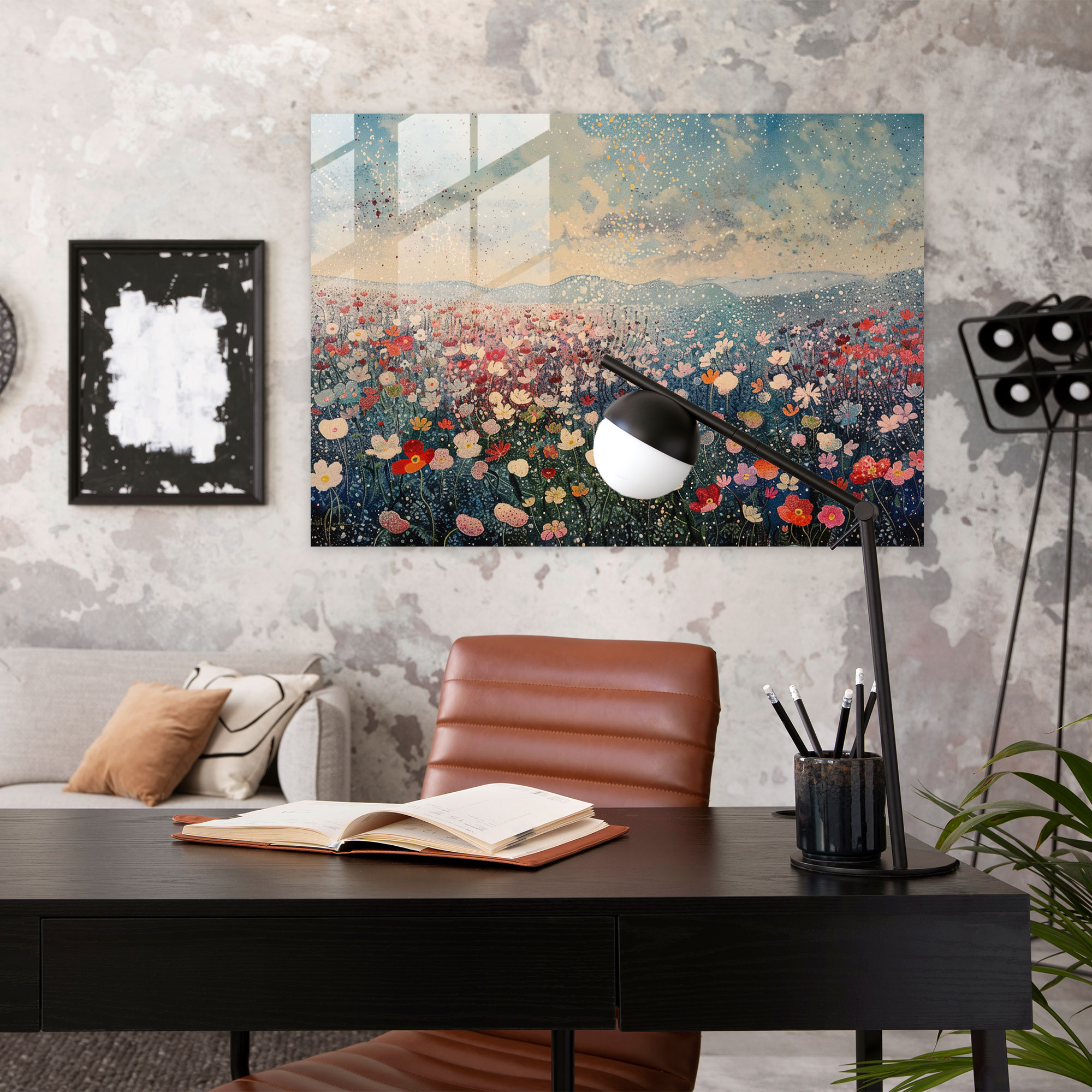 Pointillism Glass Print Wall Art Home Decoration - Pointillism, Glass Art, Modern Art, Home Decoration