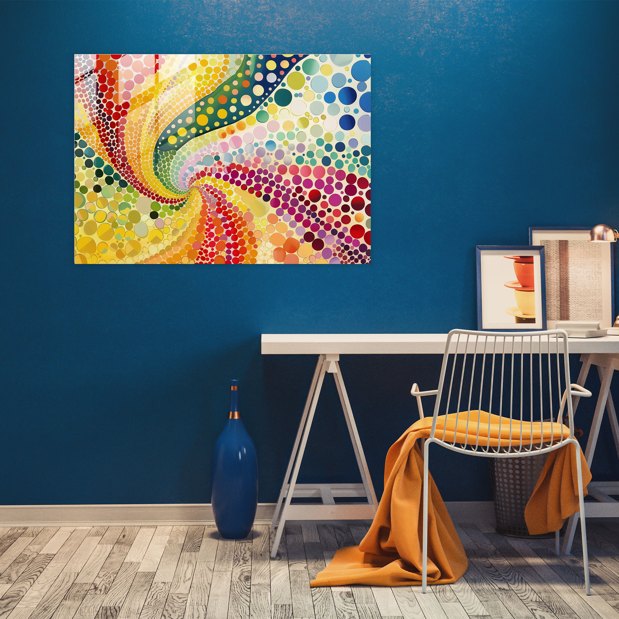 Colorful Pointillism Glass Wall Art Modern Home Decoration - Pointillism, Modern Art, Glass Art, Glass Wall Art