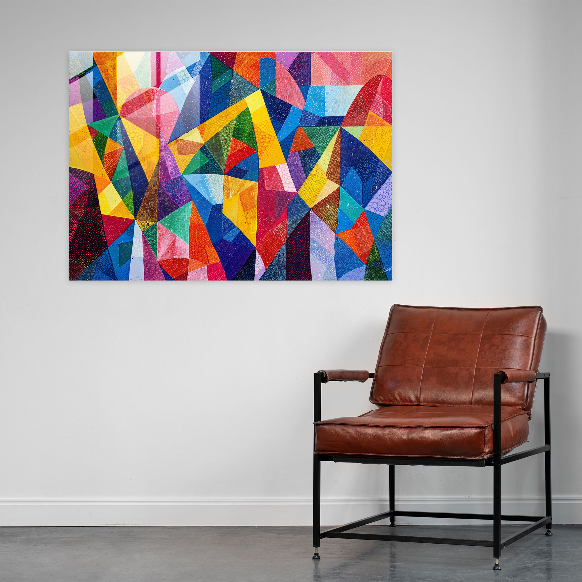 Pointillism Modern Art: Abstract Geometric Patterns - Pointillism, Glass Wall Art, Pointillism, Wall Decoration