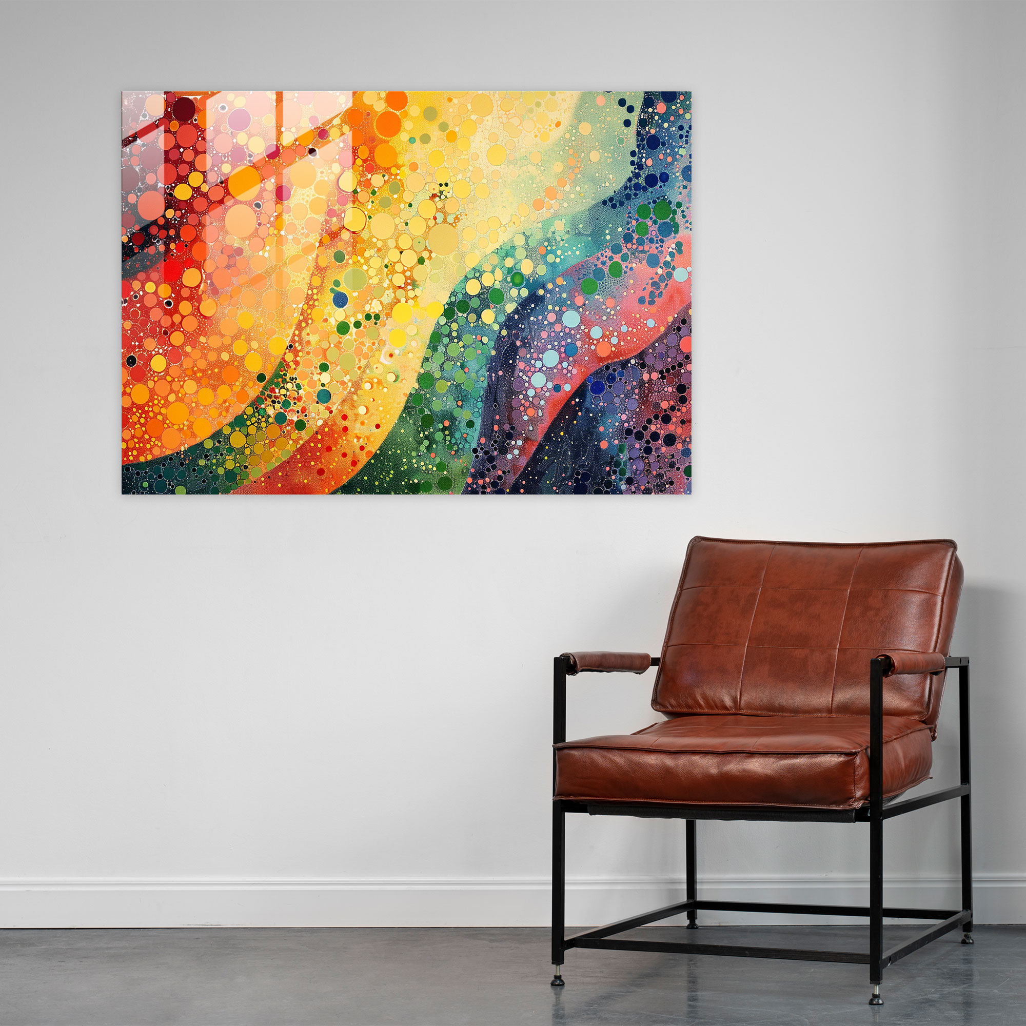 Pointillism Glass Wall Art Abstract Shapes And Colors - Pointillism, Glass Wall Art, Pointillism, Glass Art