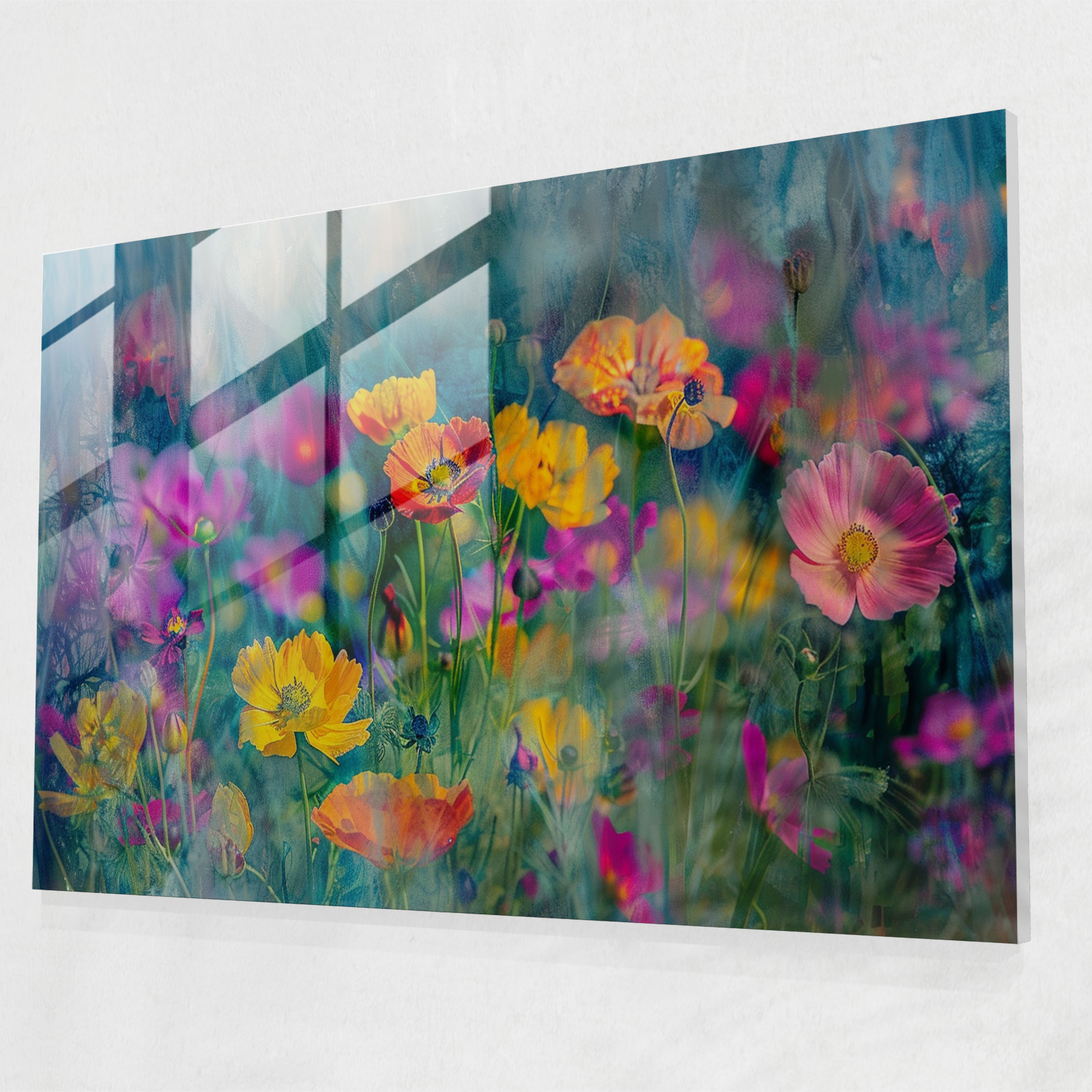 Pointillism Floral Glass Print - Pointillism, Pointillism, Modern Art, Glass Wall Art