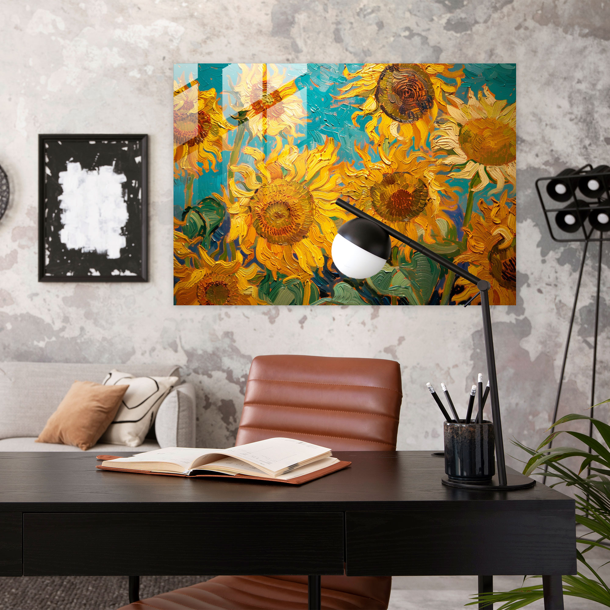 Post-Impressionism Glass Print - Sunflowers Glass Wall Art - Post-Impressionism, Wall Decoration, Glass Wall Art, Modern Art