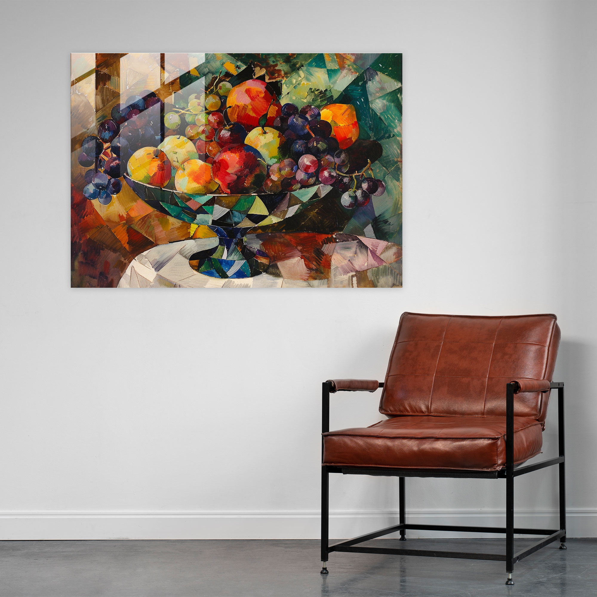 Post-Impressionism Glass Print - Fruit Bowl Glass Wall Art - Post-Impressionism, Glass Art, Wall Decoration, Modern Art