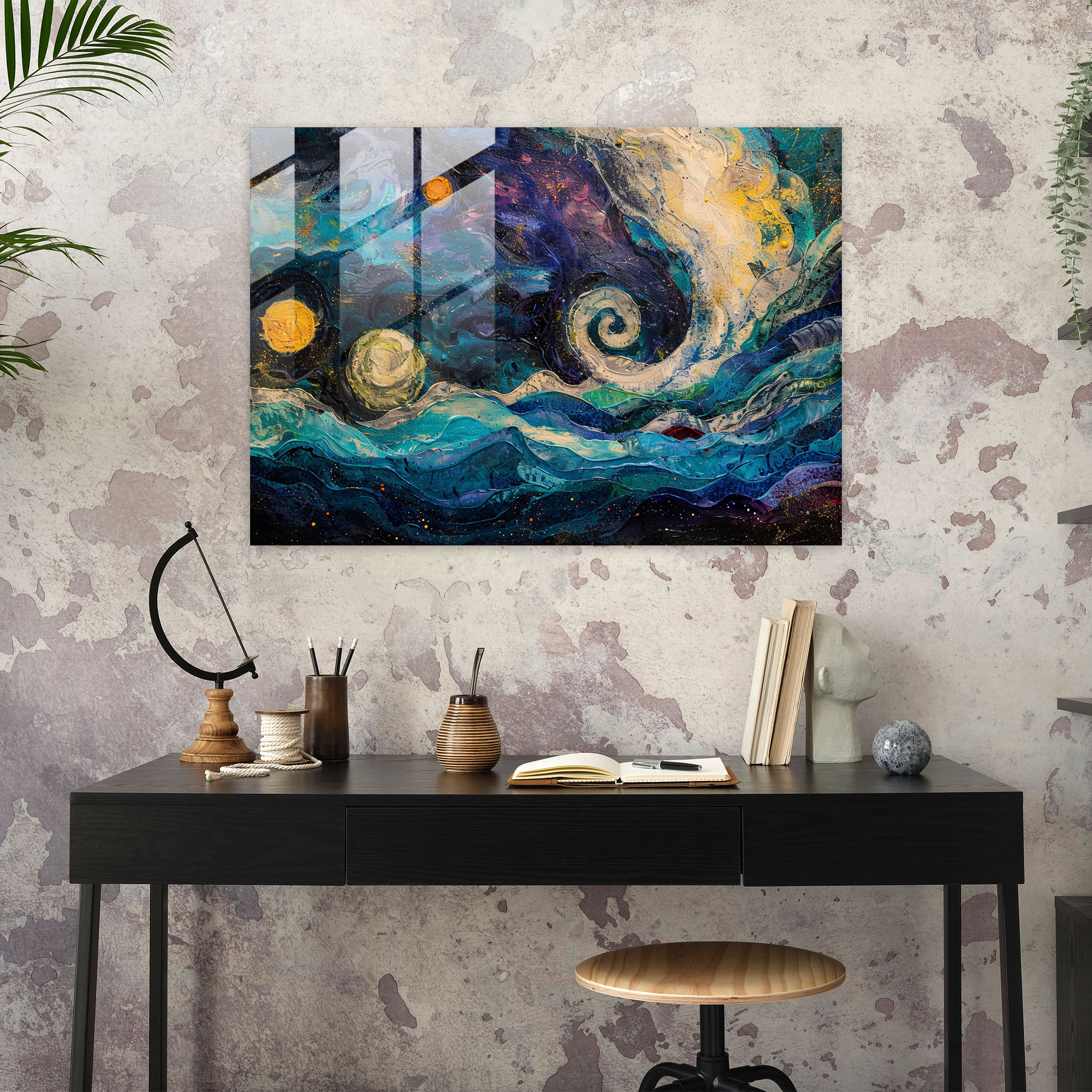 Starry Night Glass Print - Post-Impressionism, Glass Print, Post-Impressionism, Home Decoration